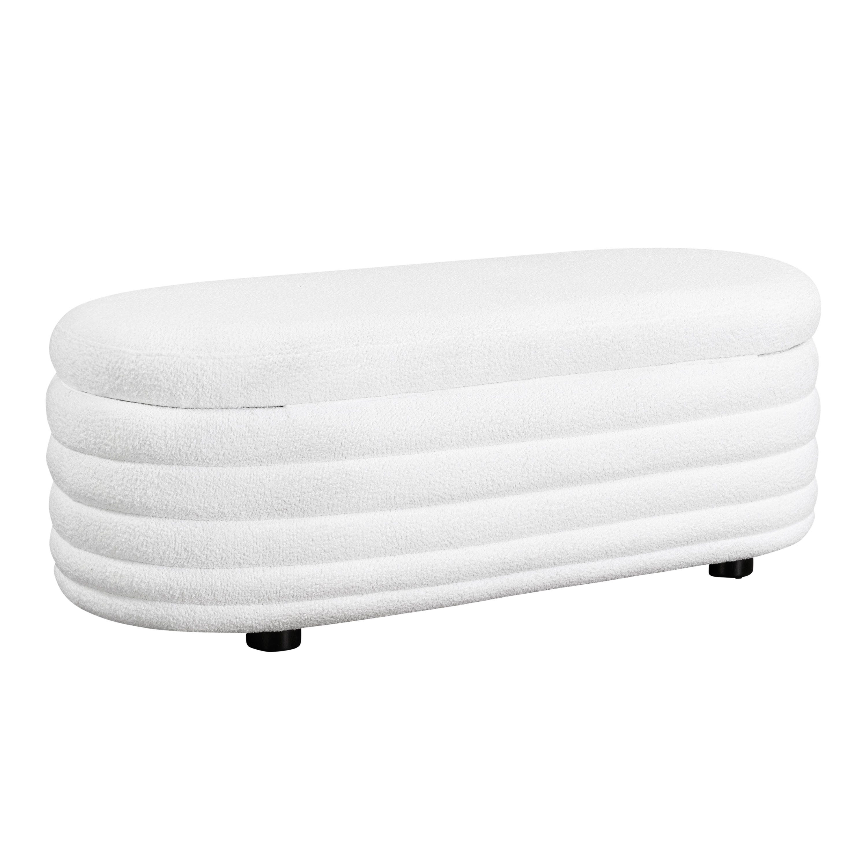 Studio Living Lawrence Ottoman, White, large