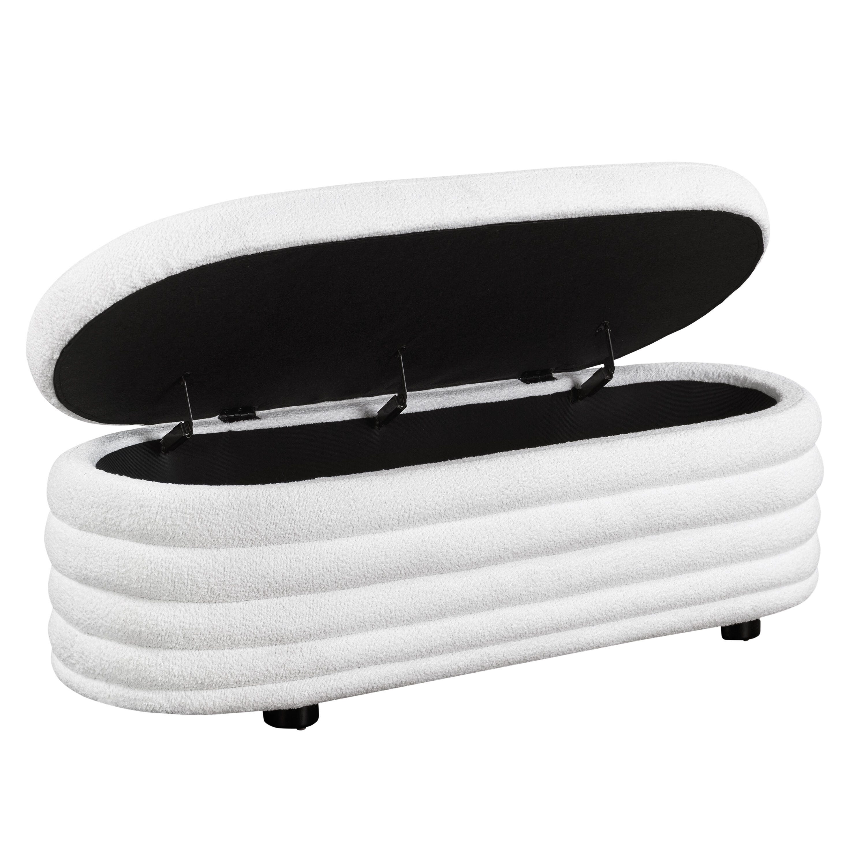 Studio Living Lawrence Ottoman, White, large