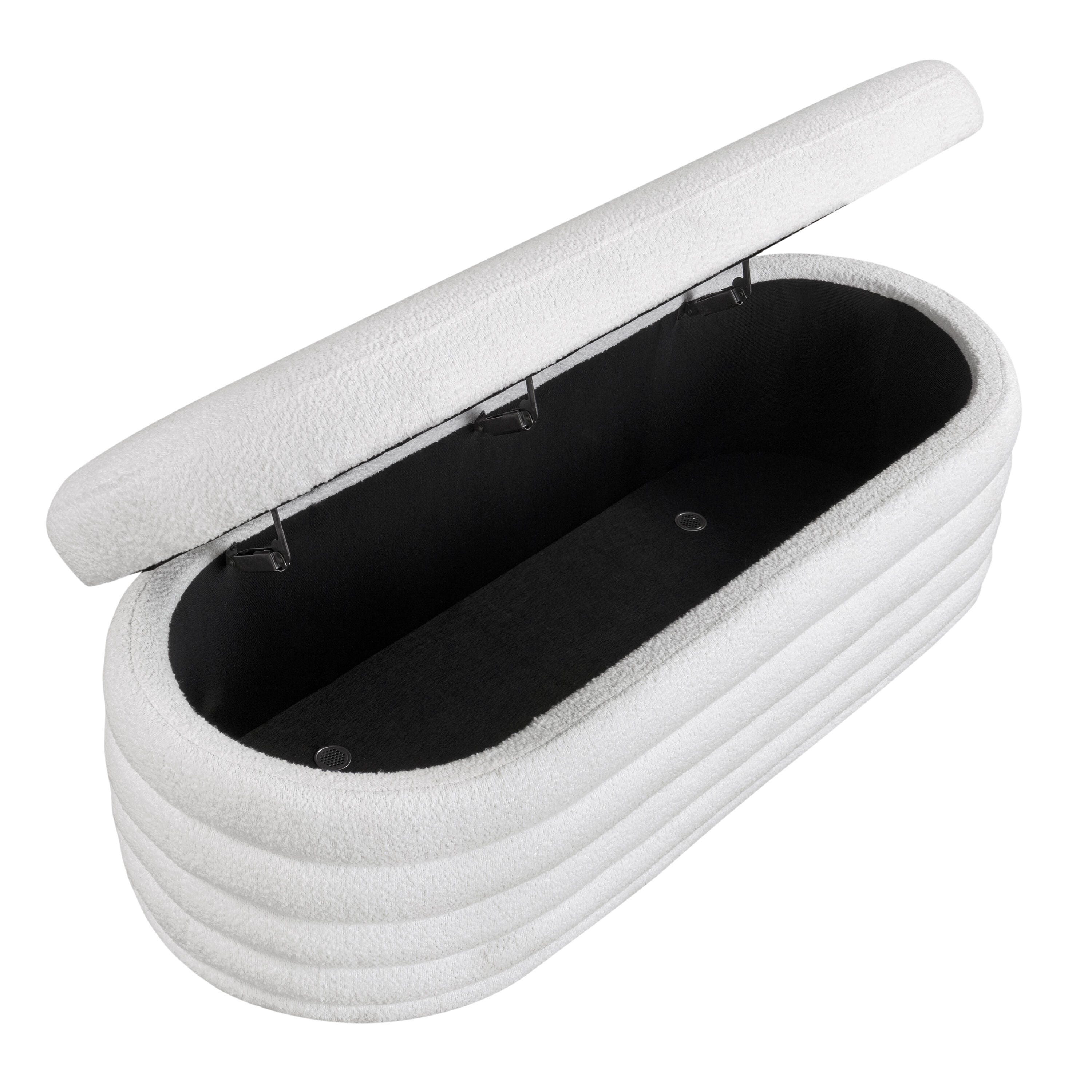 Studio Living Lawrence Ottoman, White, large
