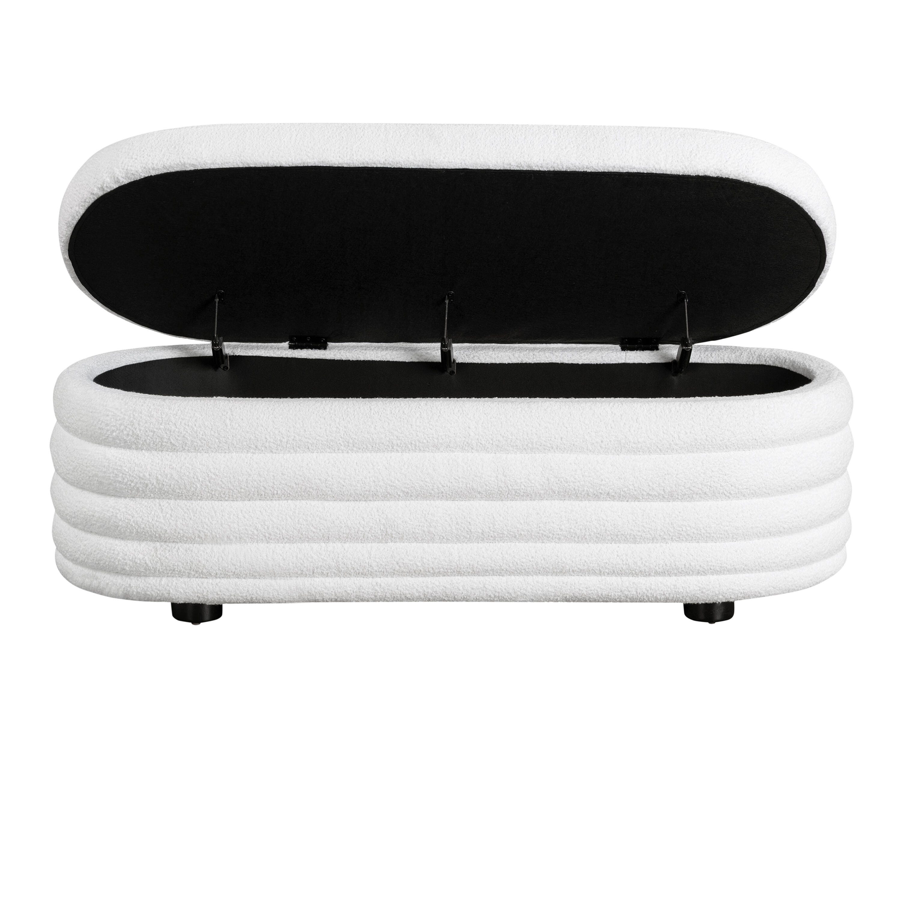 Studio Living Lawrence Ottoman, White, large