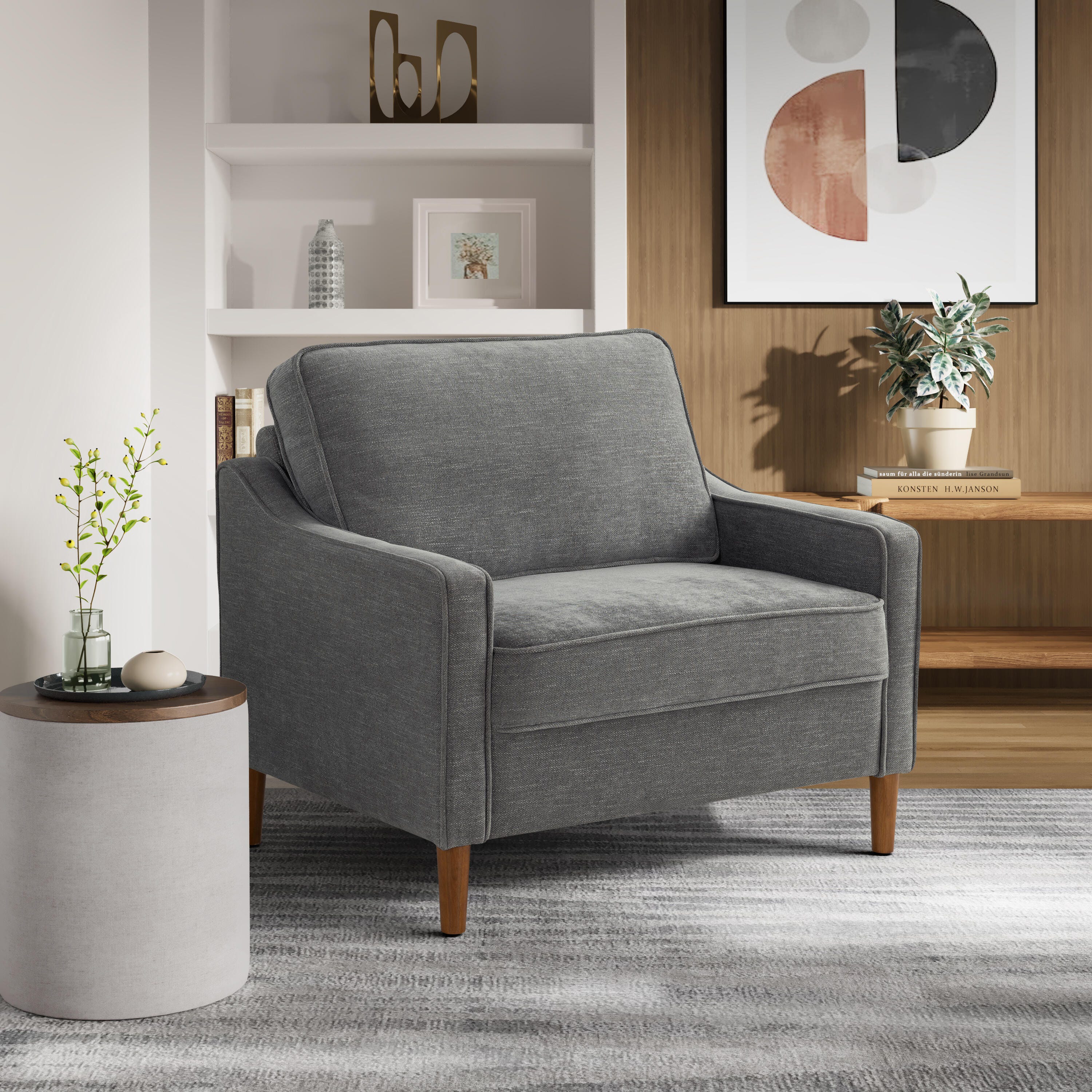 Studio Living Santiago Accent Chair, Gray, rollover