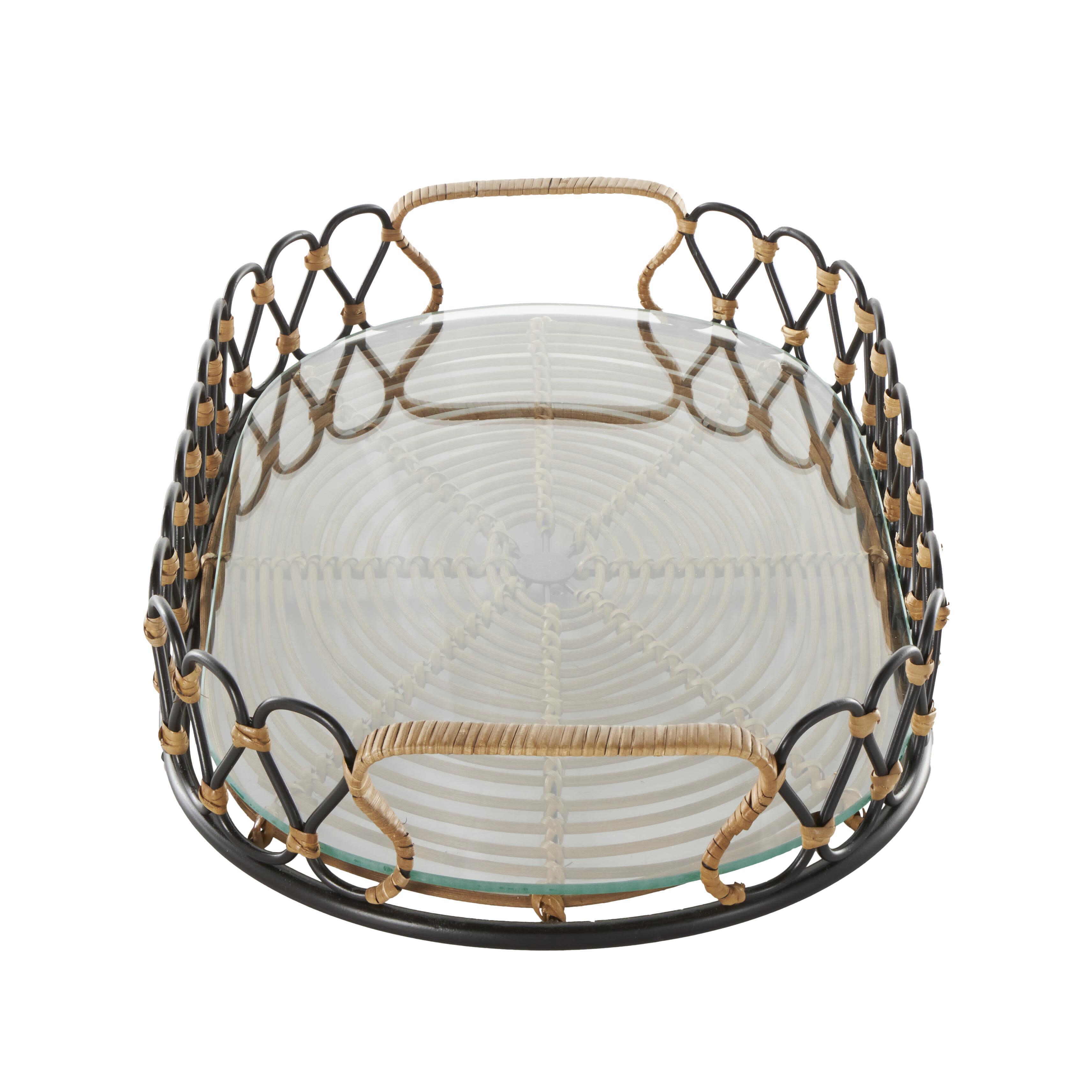 Bayberry Lane Decor Tray with Glass Base, , large