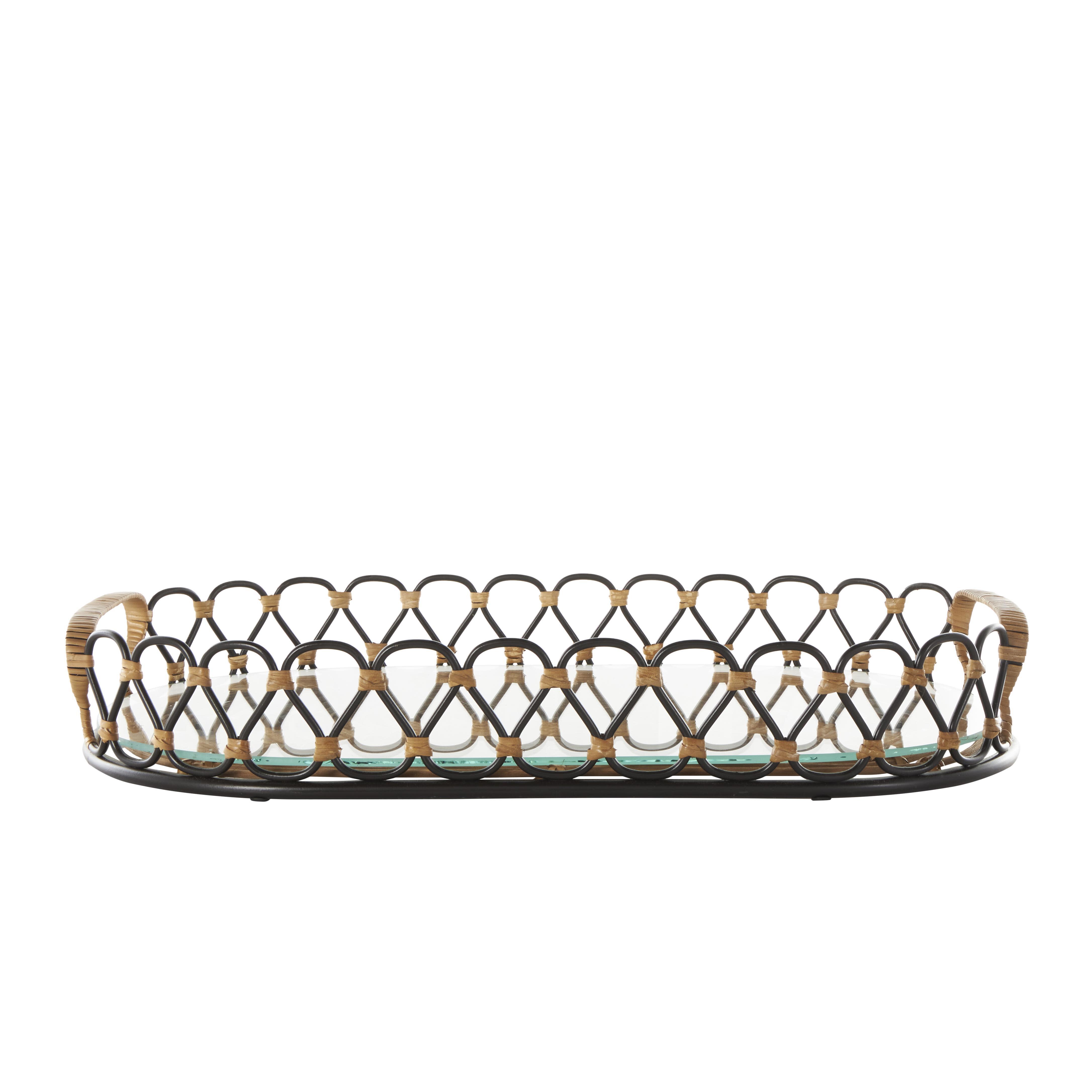 Bayberry Lane Decor Tray with Glass Base, , large