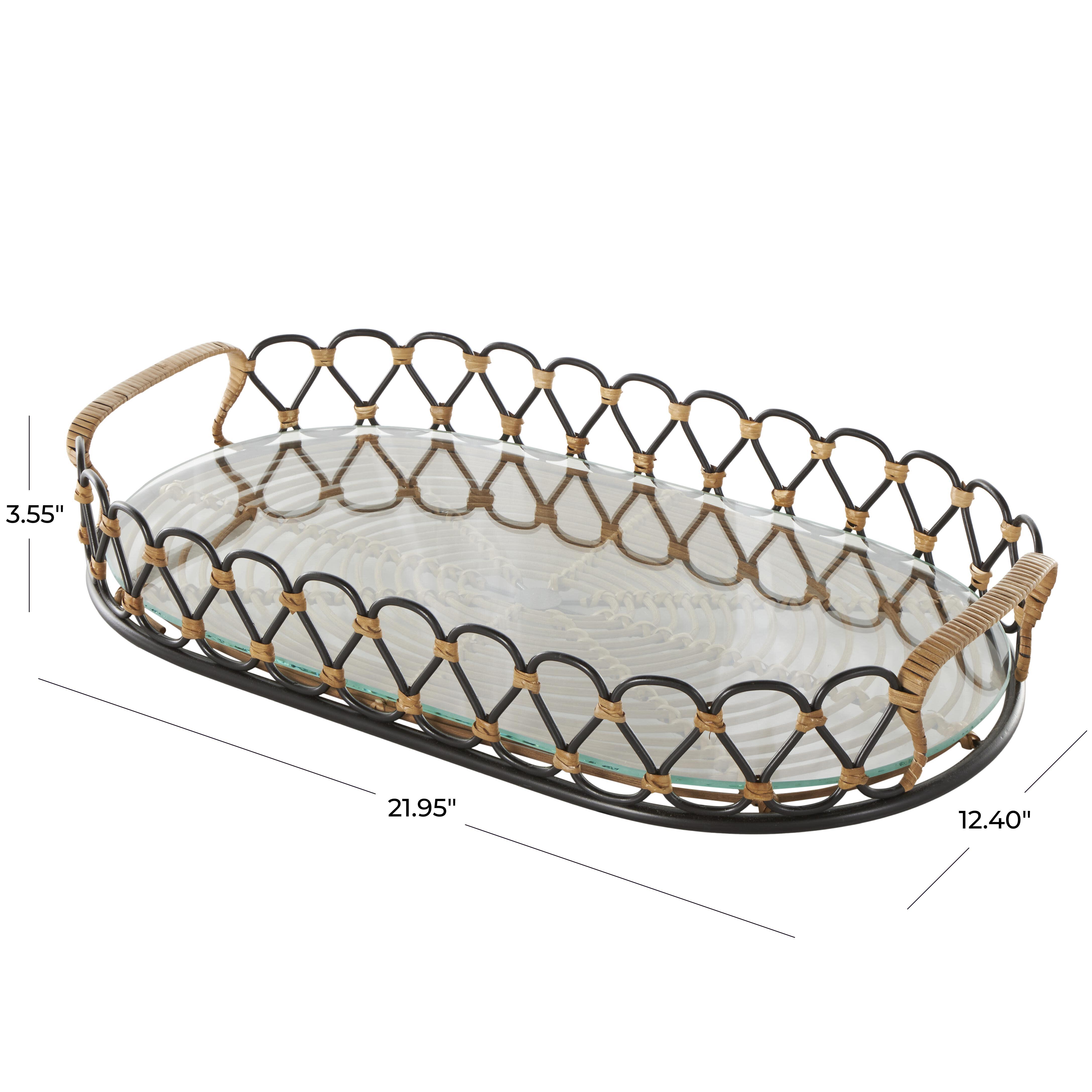Bayberry Lane Decor Tray with Glass Base, , large