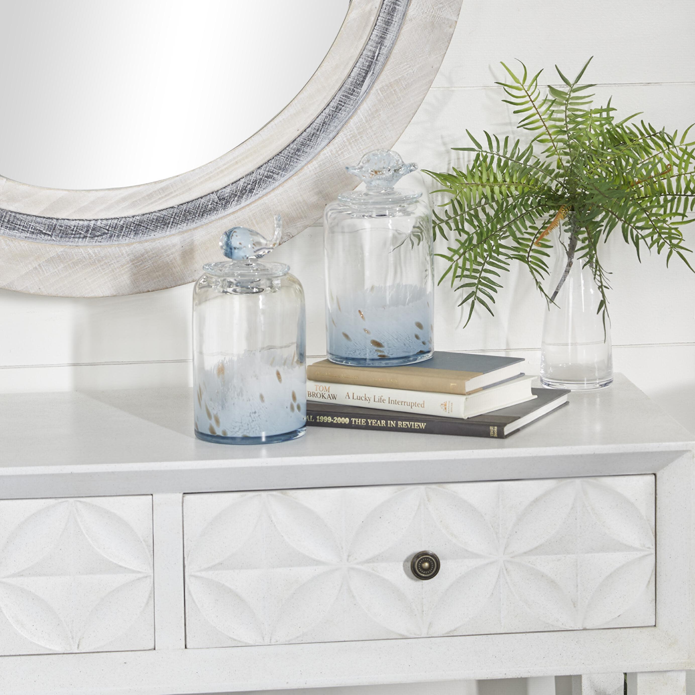 Bayberry Lane Decorative Jars with Seashell Tops (Set of 2), , rollover