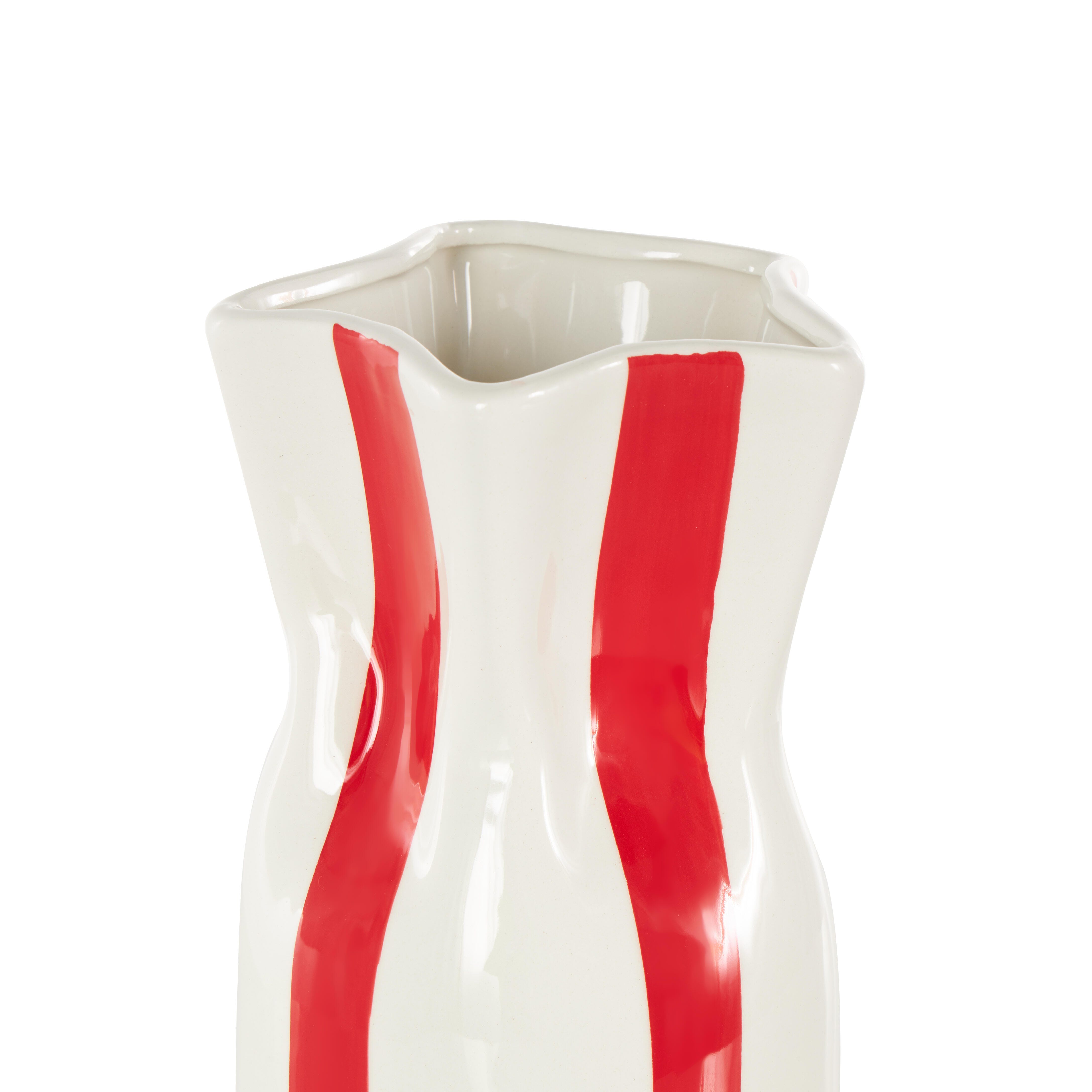 Bayberry Lane Decorative Vase with Vertical Stripes, , large