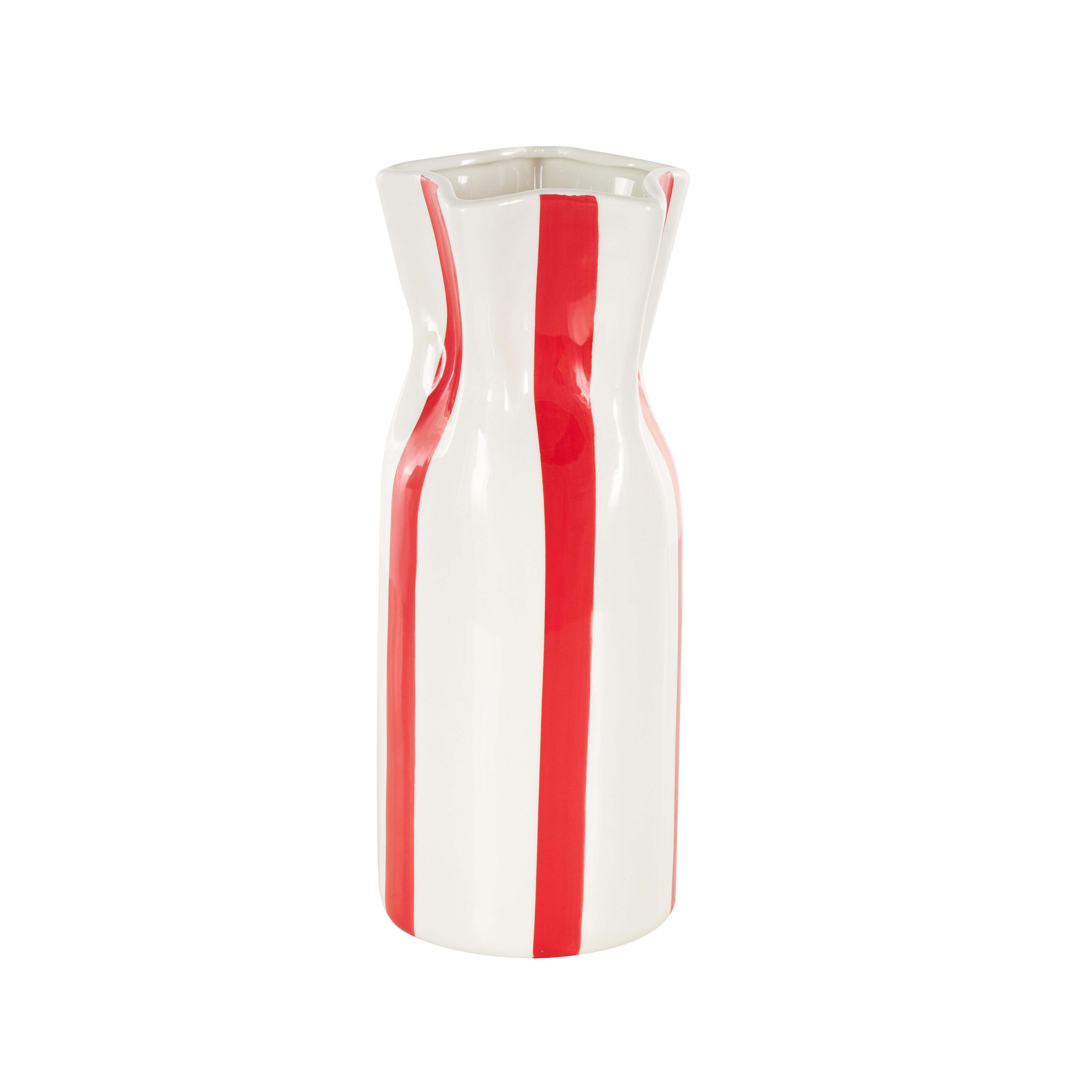 Bayberry Lane Decorative Vase with Vertical Stripes, , large