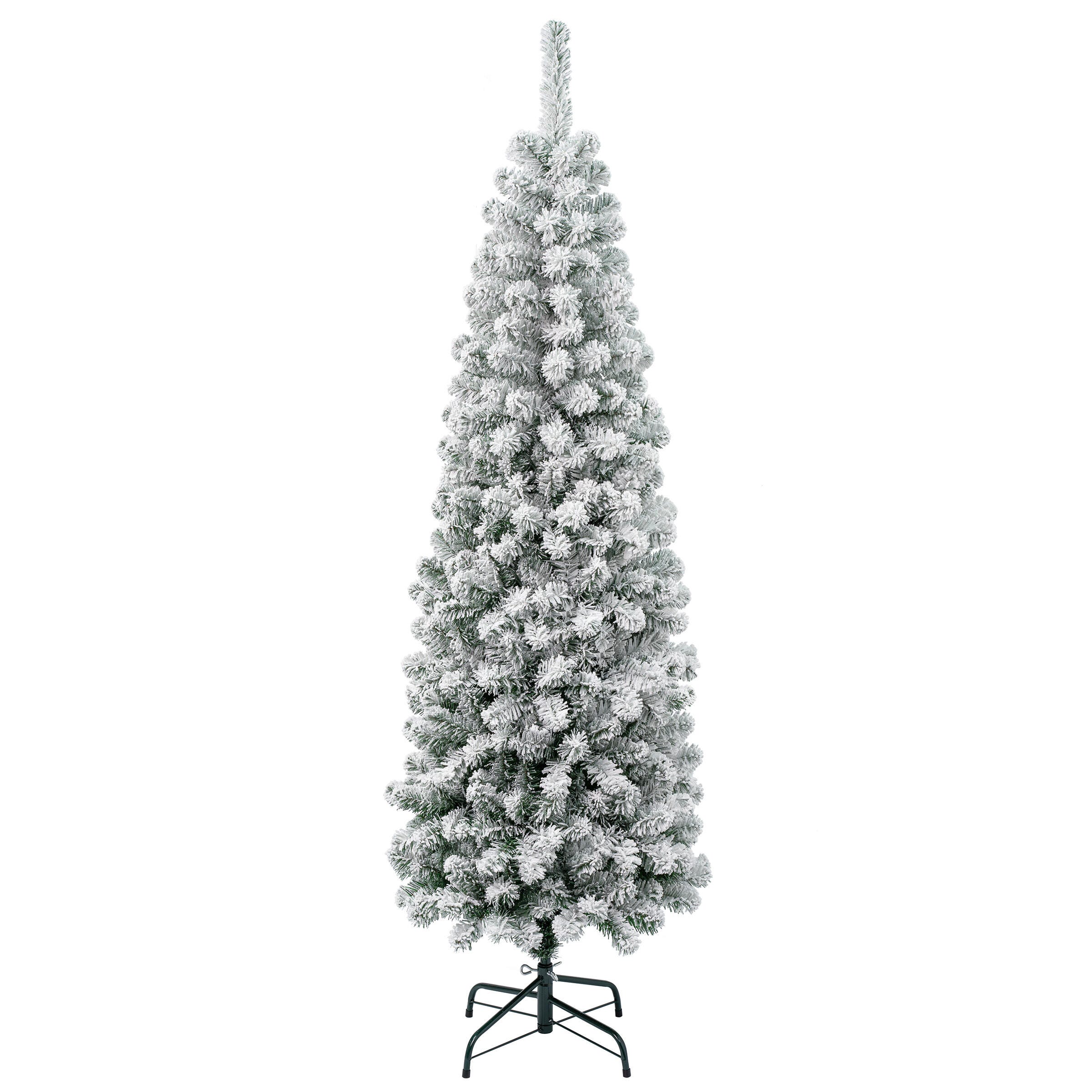 National Tree Company 6' Slim Flocked Acacia Artificial Christmas Tree, , large