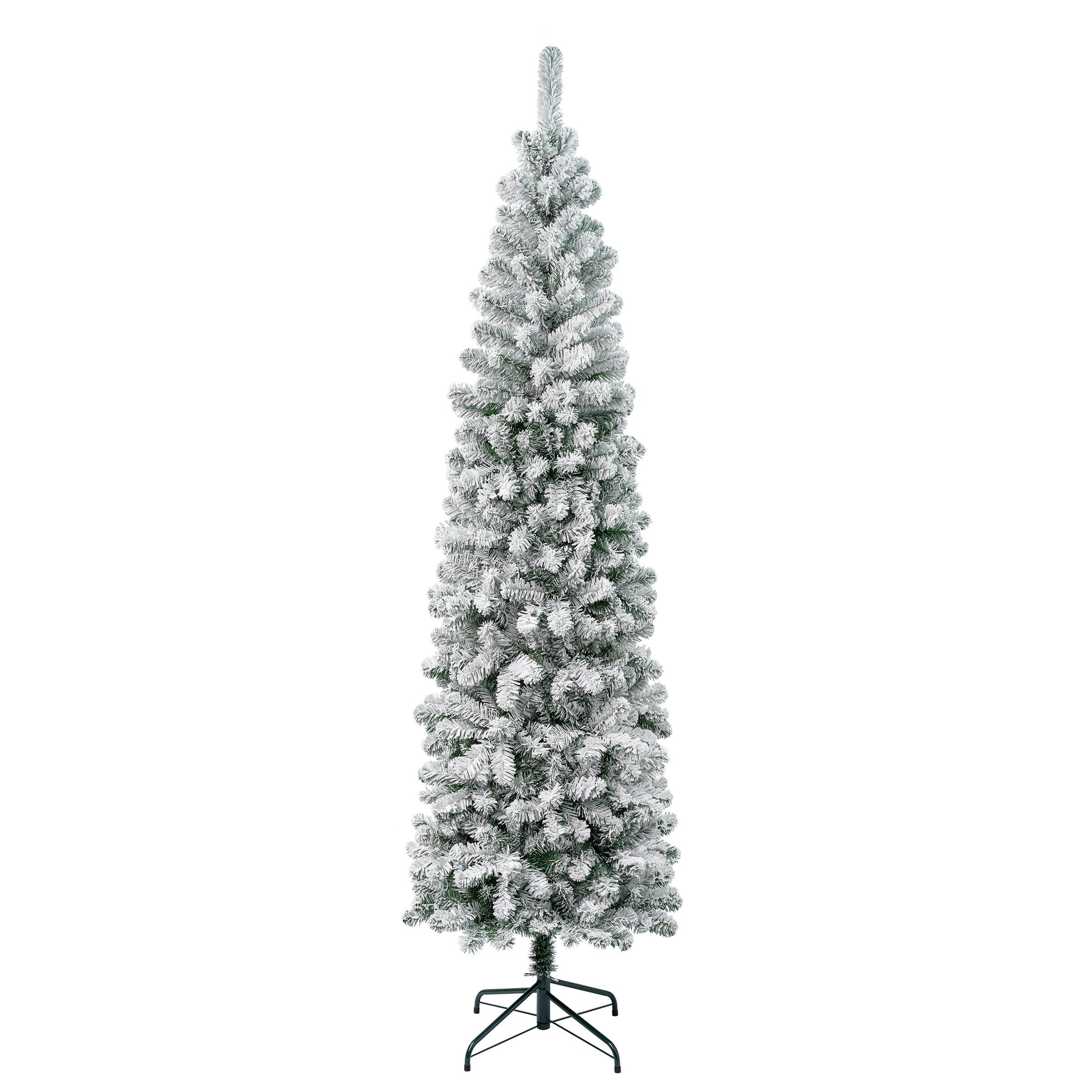 National Tree Company 7.5' Flocked Slim Acacia Artificial Christmas Tree, , large