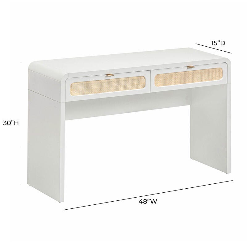 TOV Furniture Patty Console Table, White, large