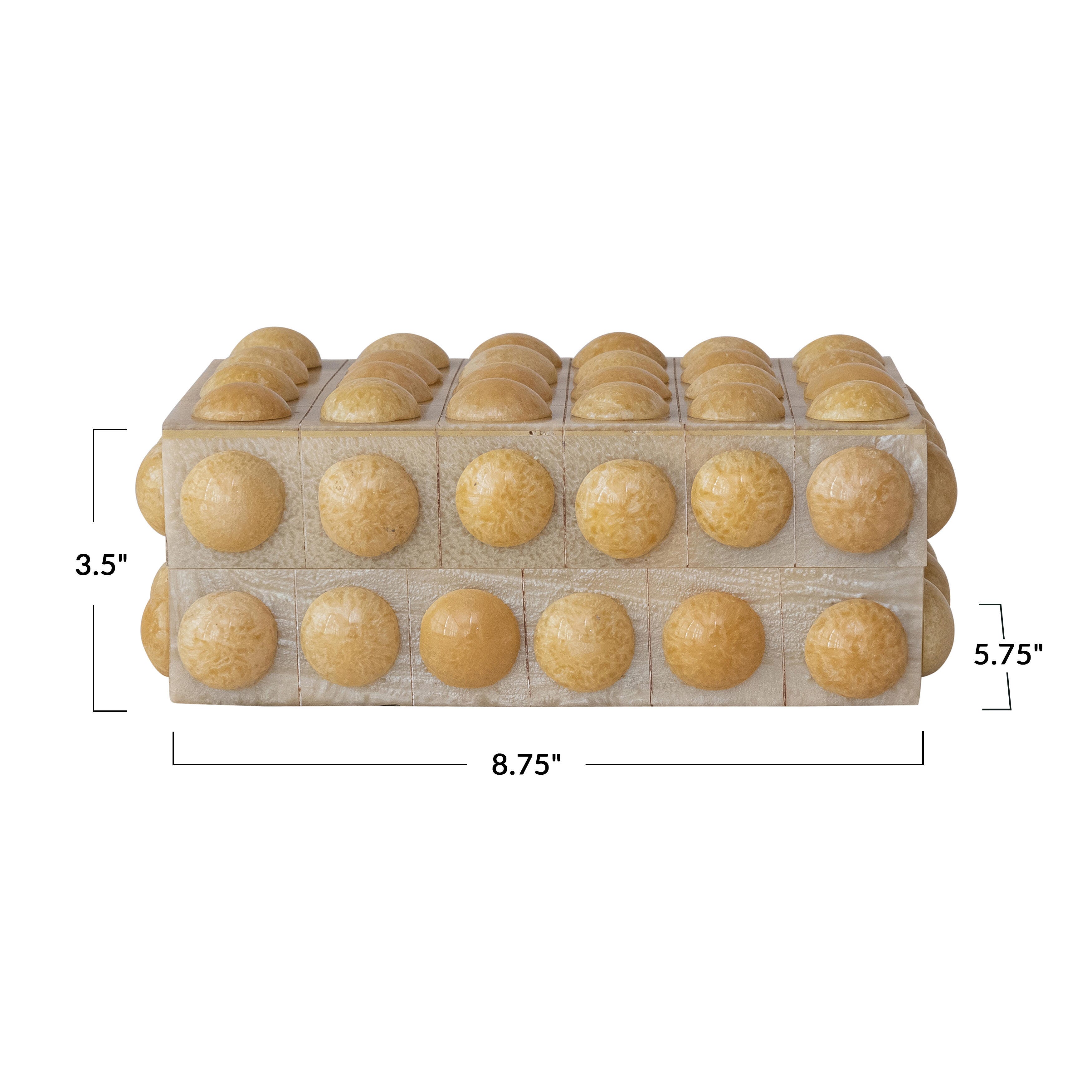 Storied Home Decorative Bobbin Box, Cream, large