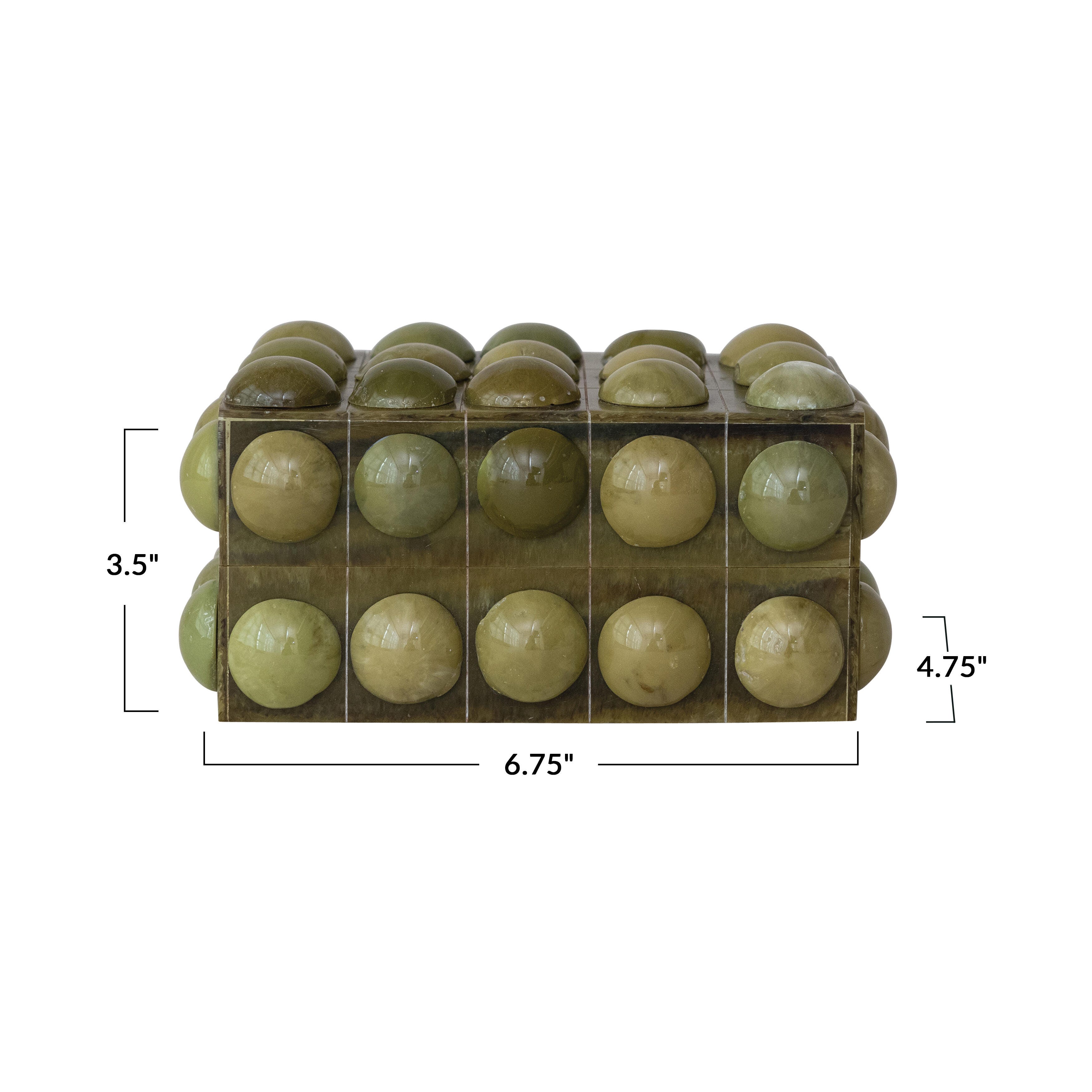 Storied Home Handmade Deocrative Bobbin Box, Green, large