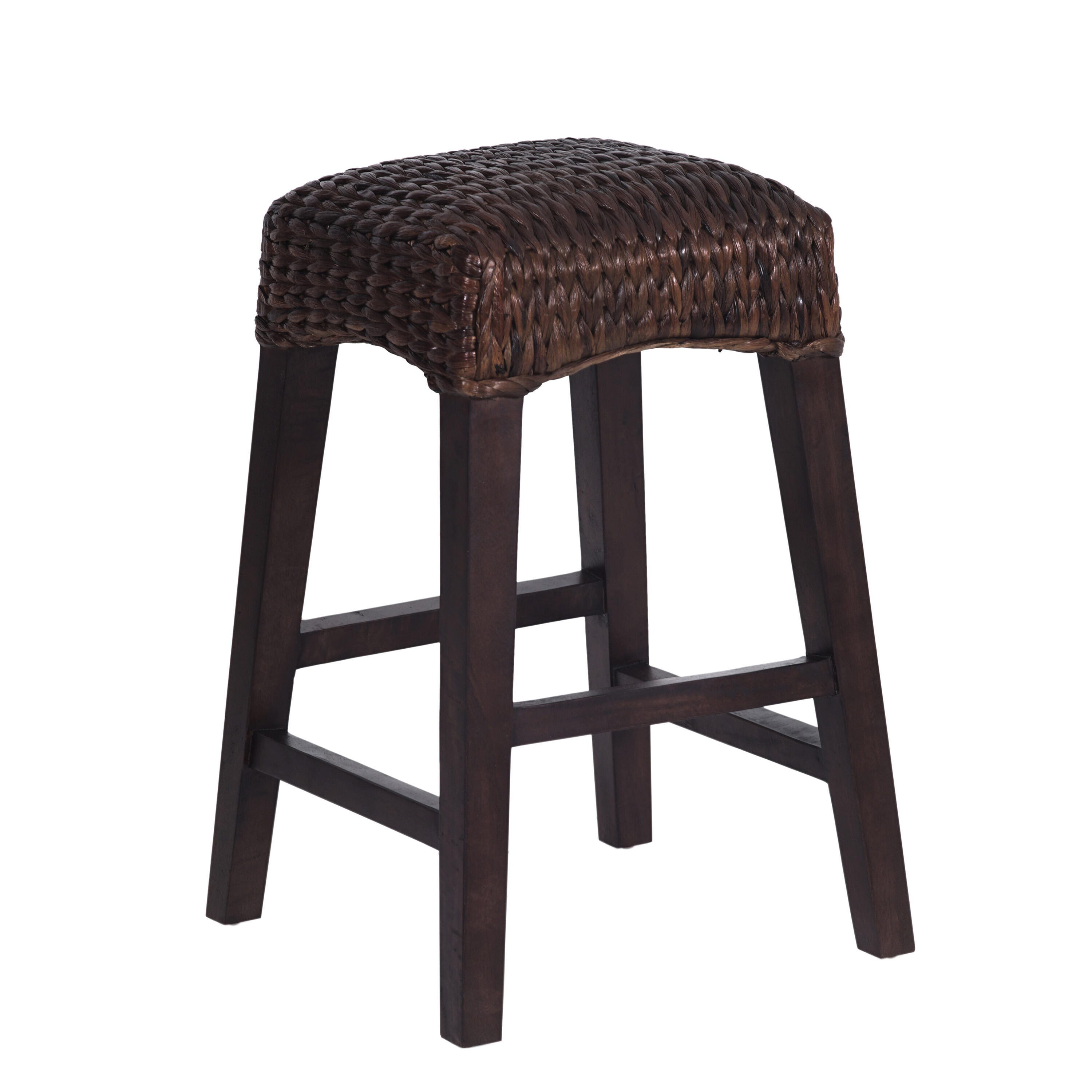 JONATHAN Y Maui Counter Height Bar Stool, Dark Brown, large