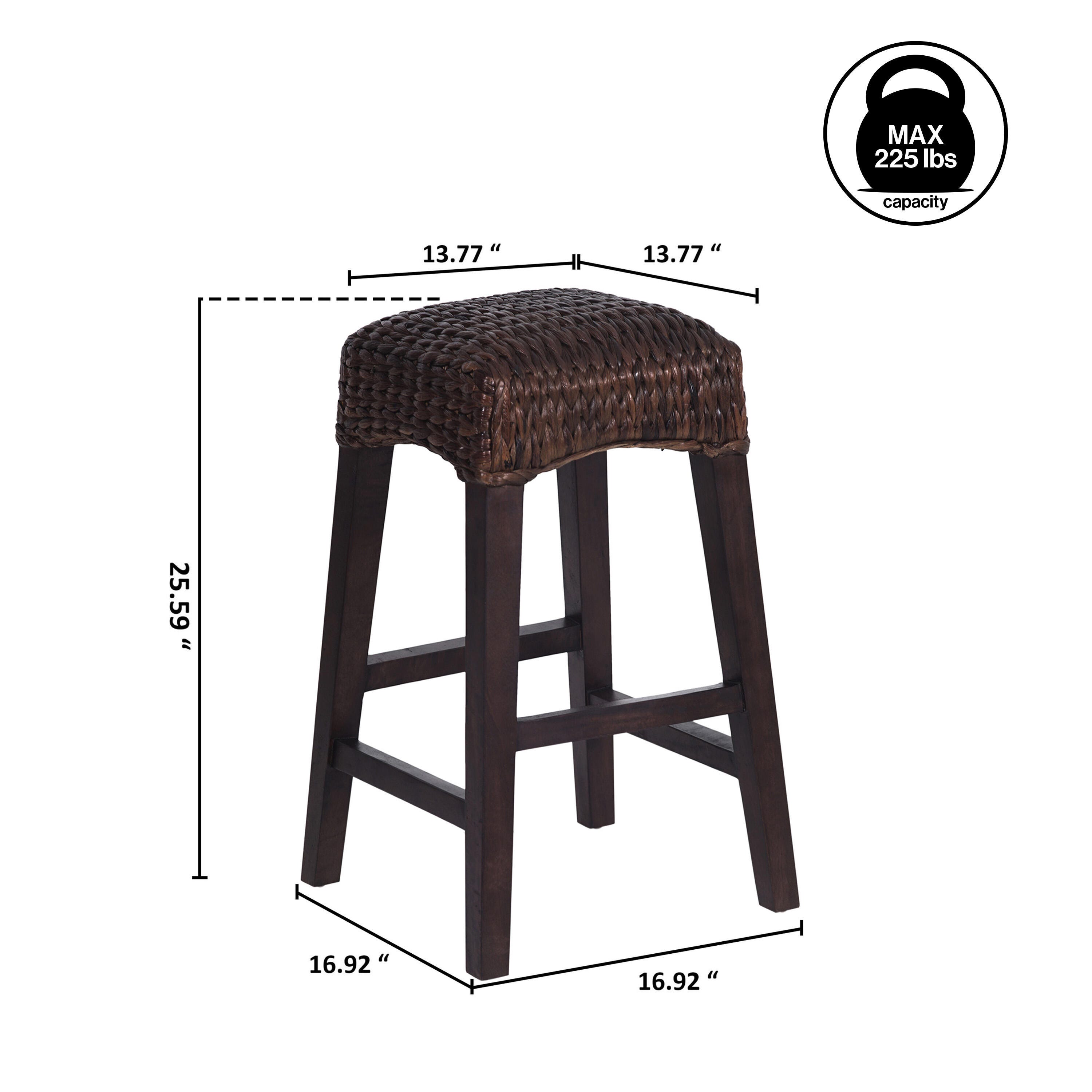 JONATHAN Y Maui Counter Height Bar Stool, Dark Brown, large