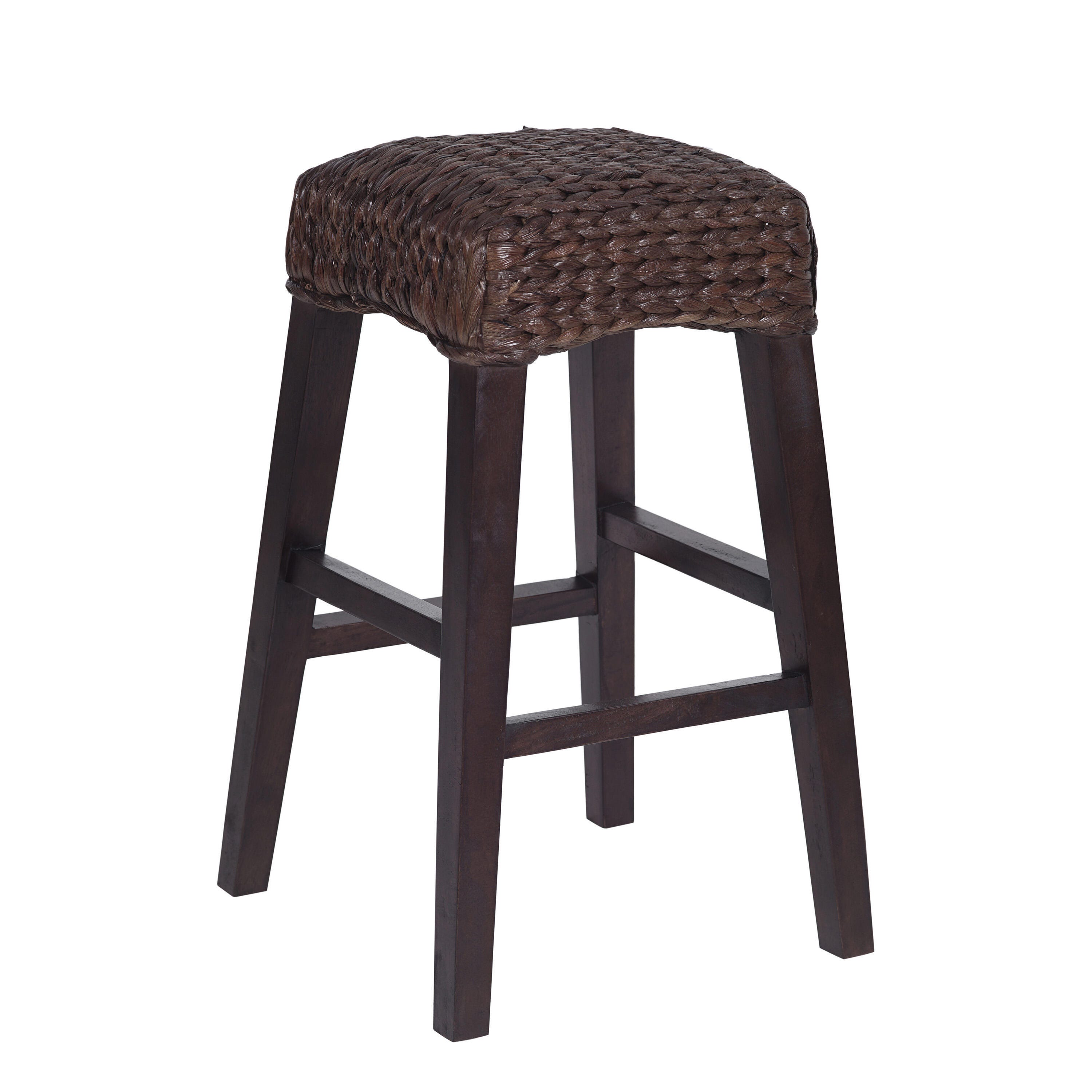 JONATHAN Y Maui Bar Height Bar Stool, Dark Brown, large