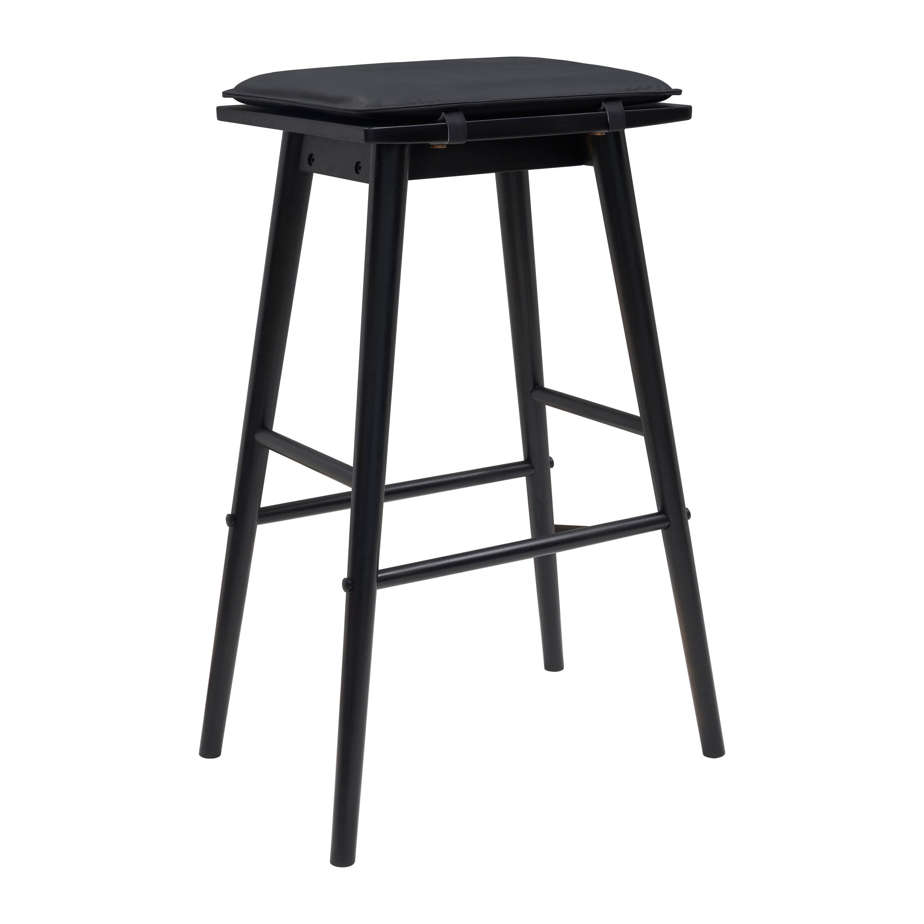 JONATHAN Y Peroni Bar Height Bar Stool, Black, large