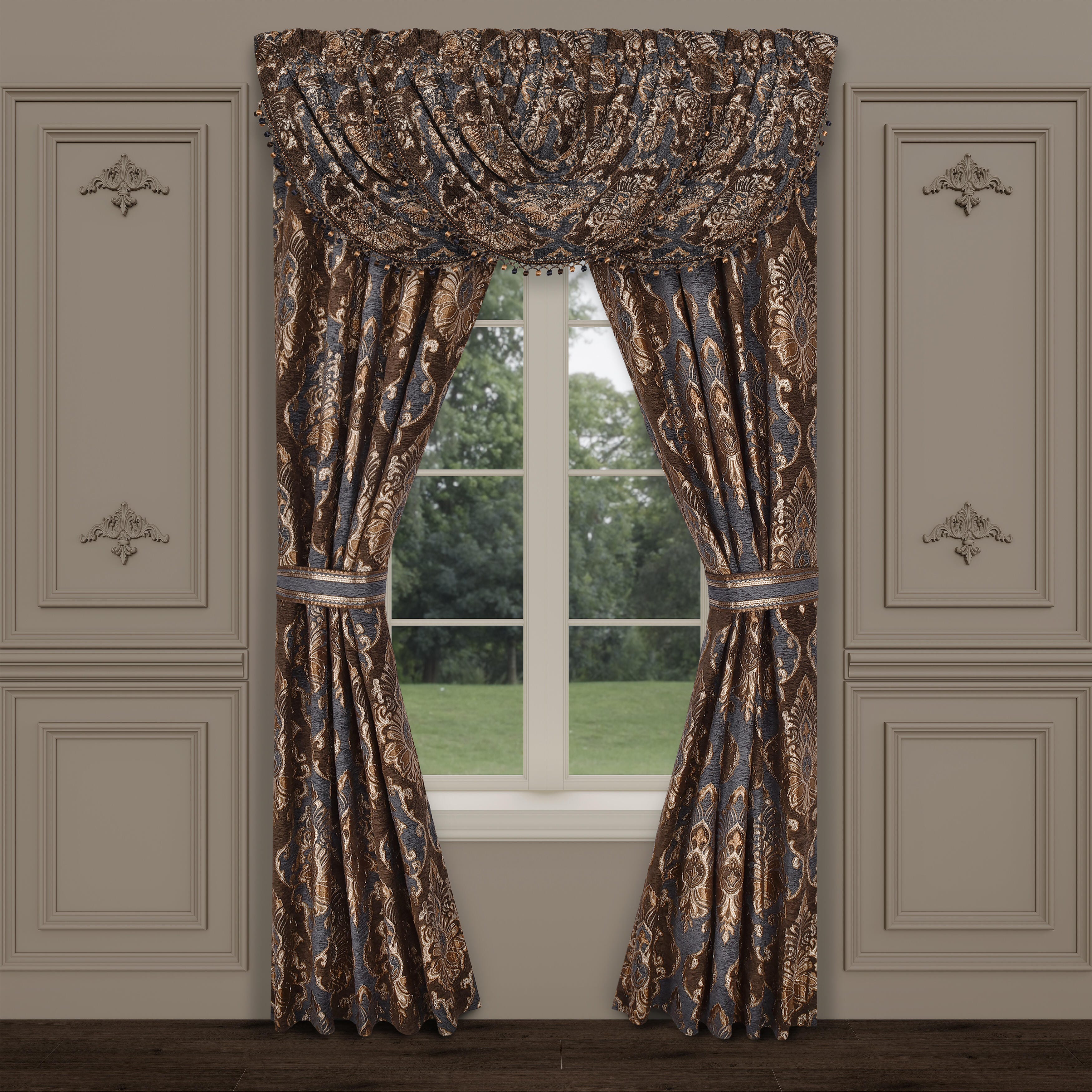 J. Queen New York Sofia 84" Window Panel Pair, Wedgewood, large