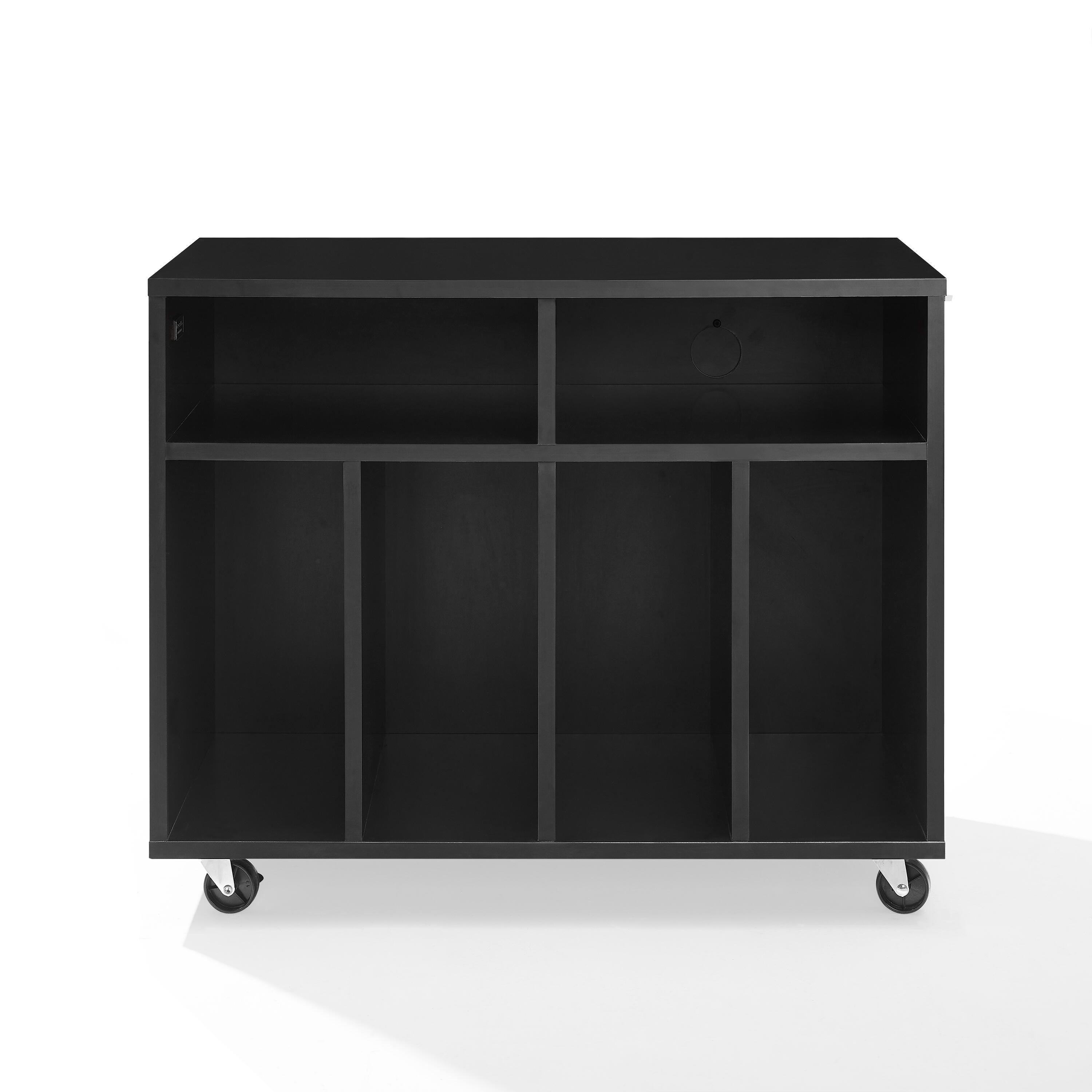 Crosley Furniture Carlo 27" Record Player Stand, Black, large