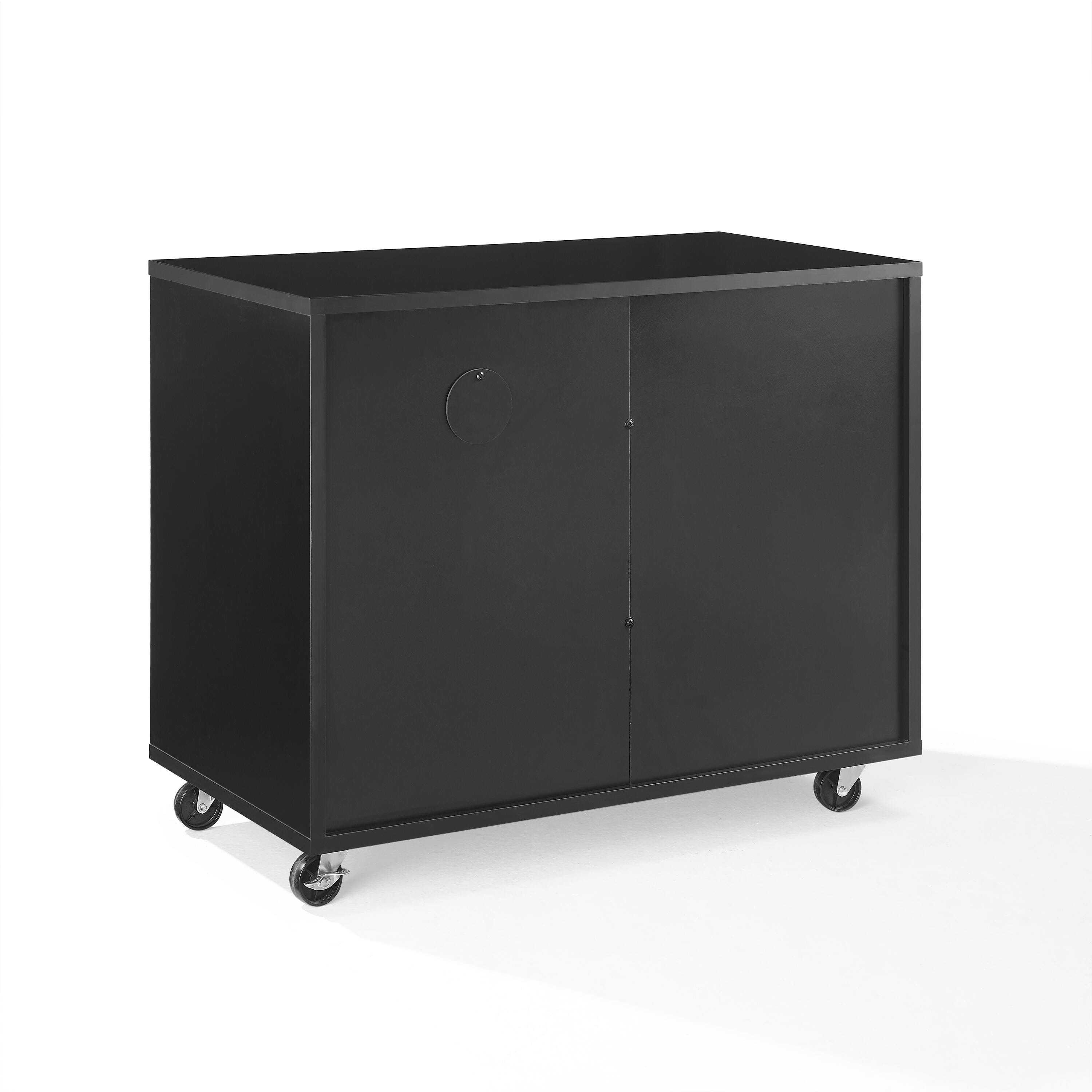 Crosley Furniture Carlo 27" Record Player Stand, Black, large