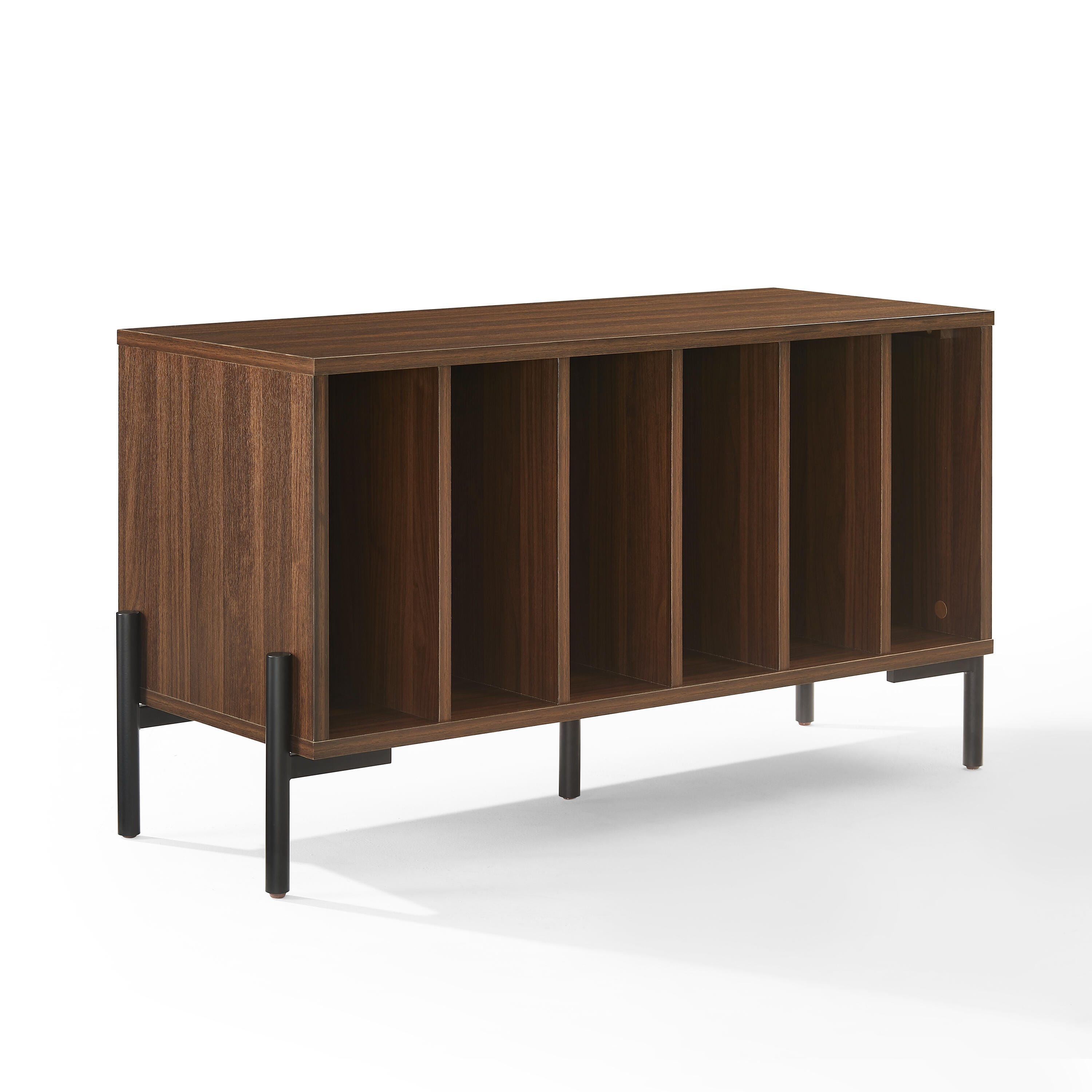 Crosley Furniture Greenwich 40" Record Player Stand, Walnut, large