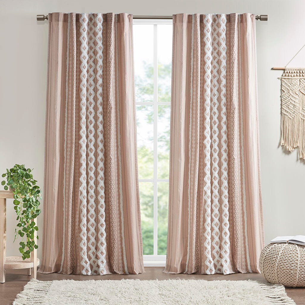 INK+IVY Imani Curtain, Blush/White, large