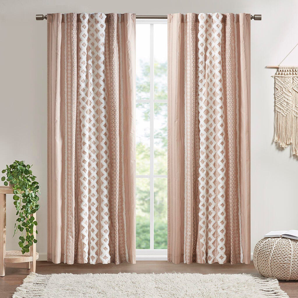 INK+IVY Imani Curtain, Blush/White, large