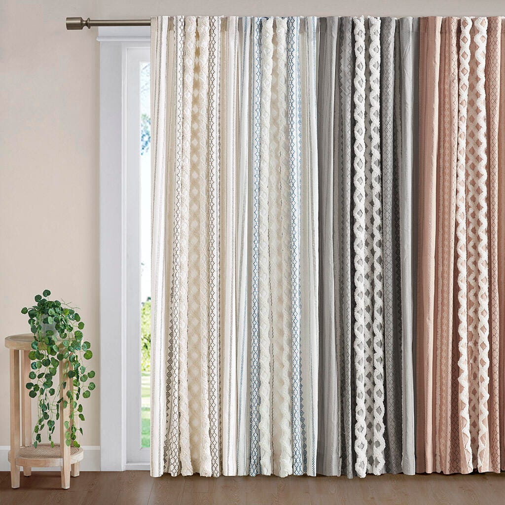 INK+IVY Imani Curtain, Blush/White, large