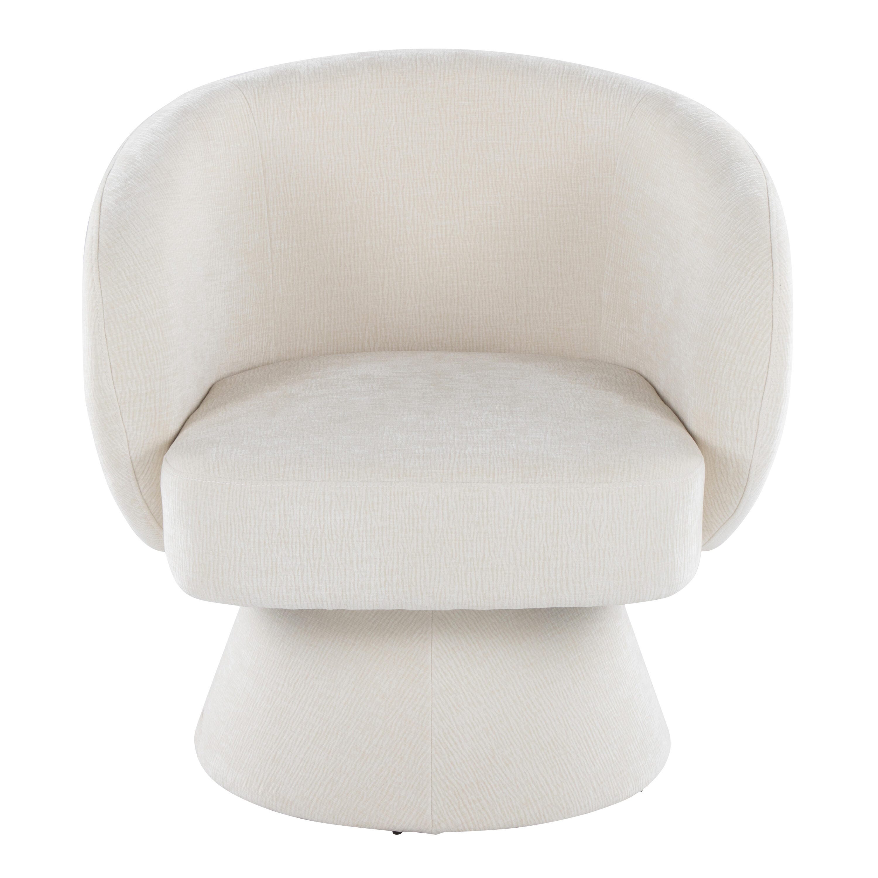LumiSource Fran Swivel Accent Chair, Cream, large