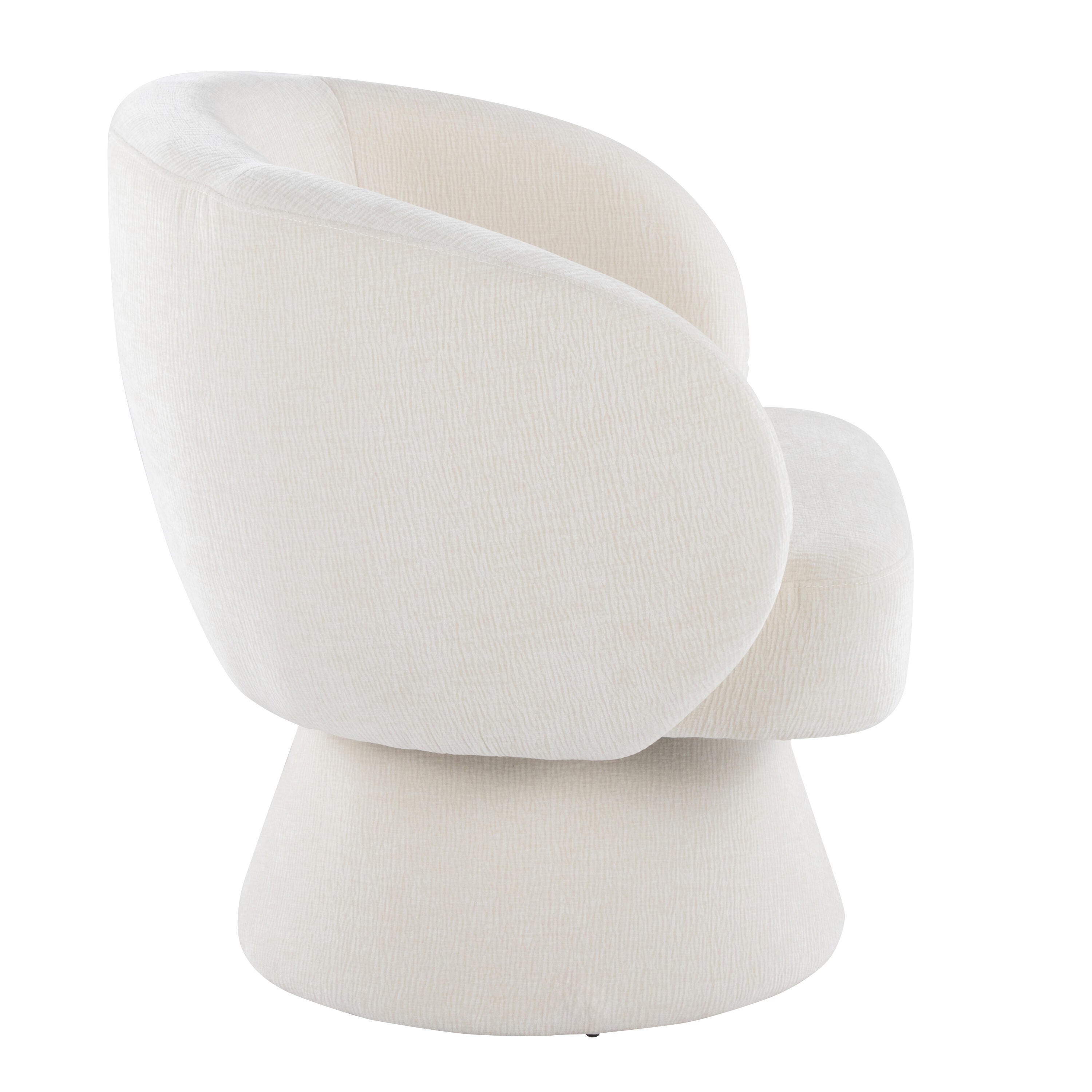 LumiSource Fran Swivel Accent Chair, Cream, large