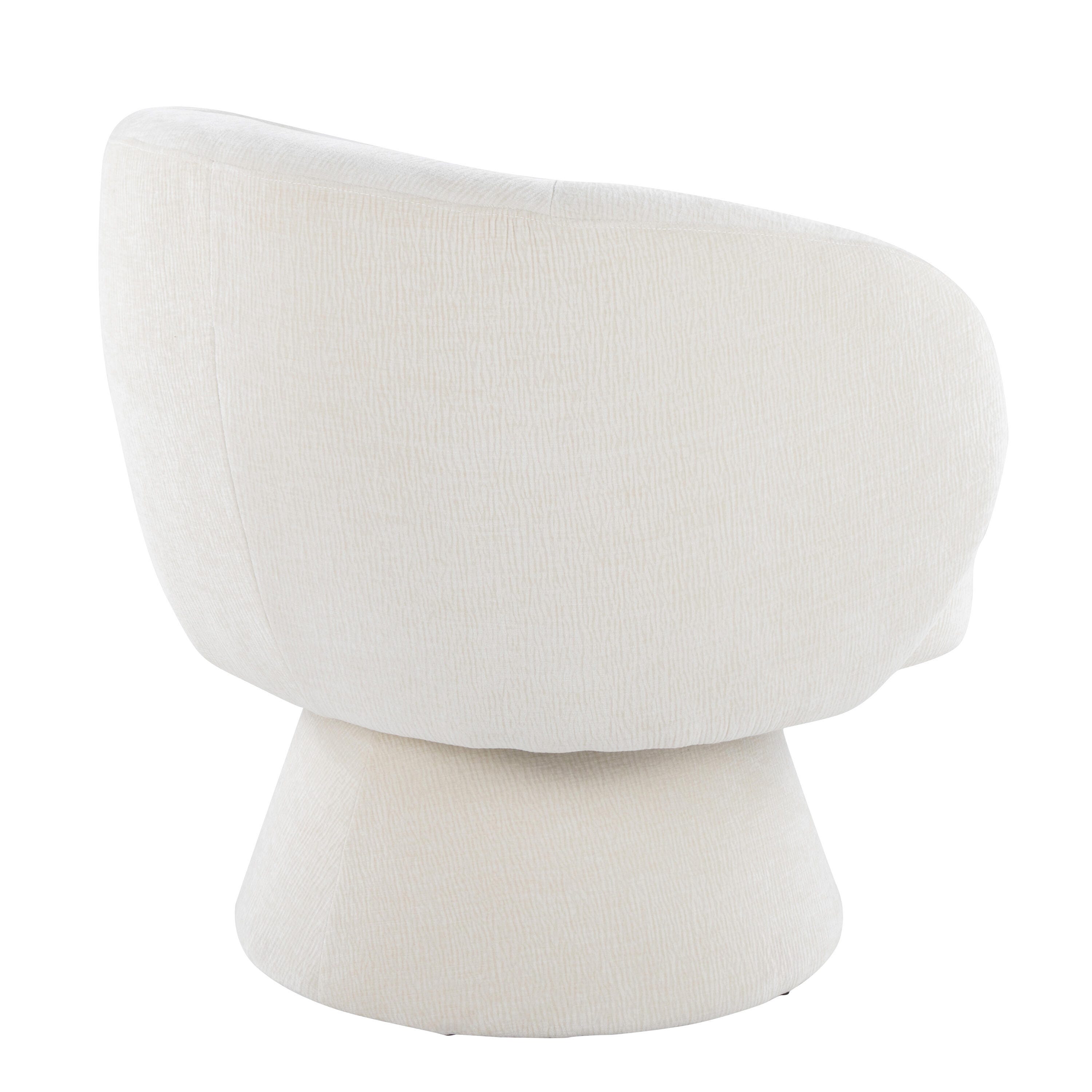 LumiSource Fran Swivel Accent Chair, Cream, large
