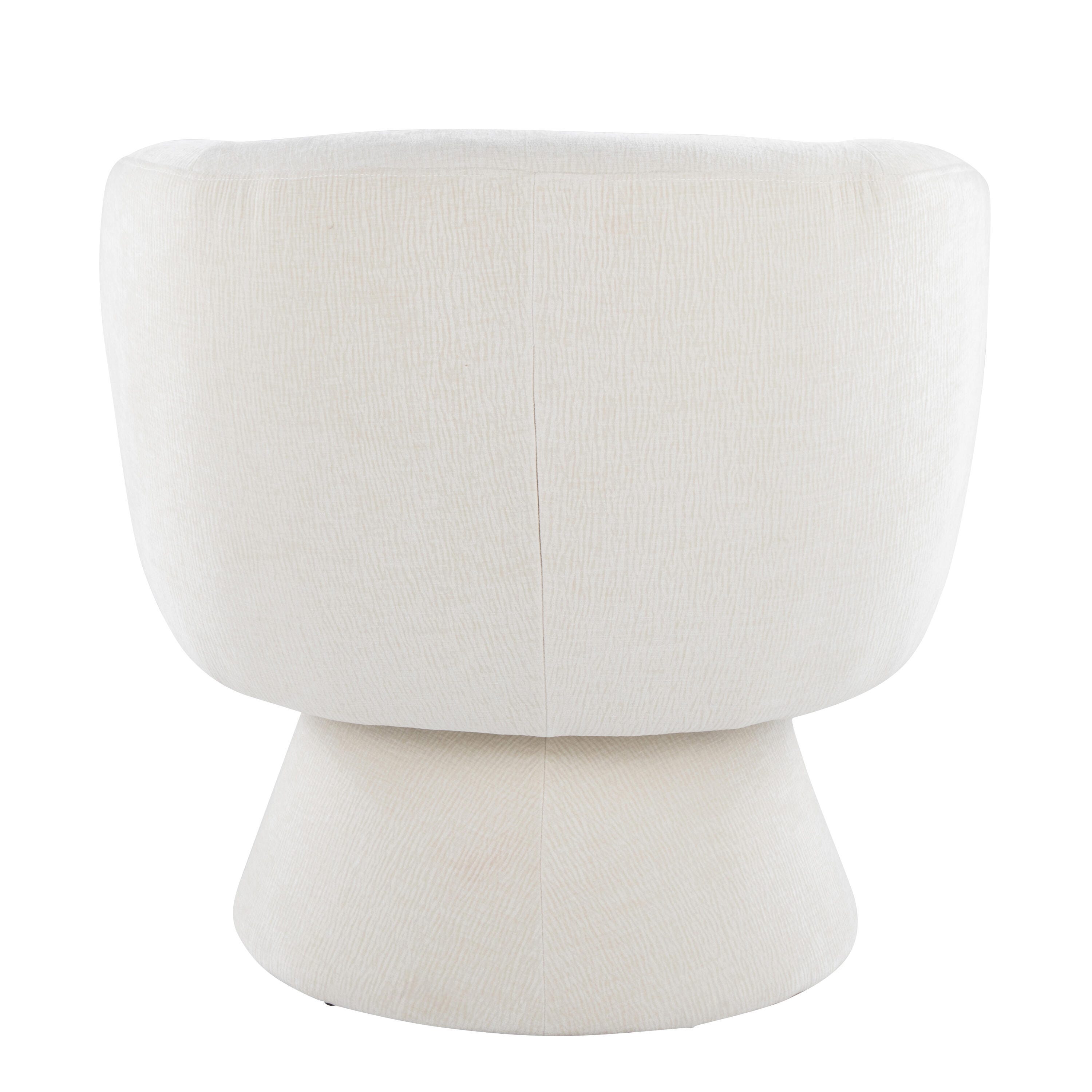 LumiSource Fran Swivel Accent Chair, Cream, large