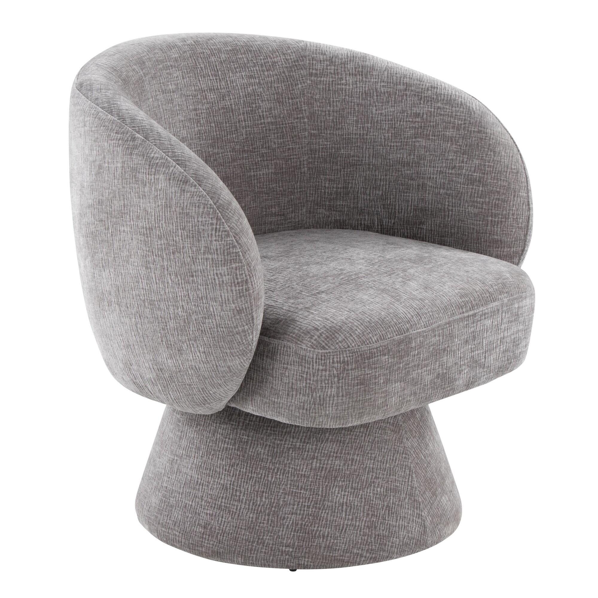 LumiSource Fran Swivel Accent Chair, Gray, large