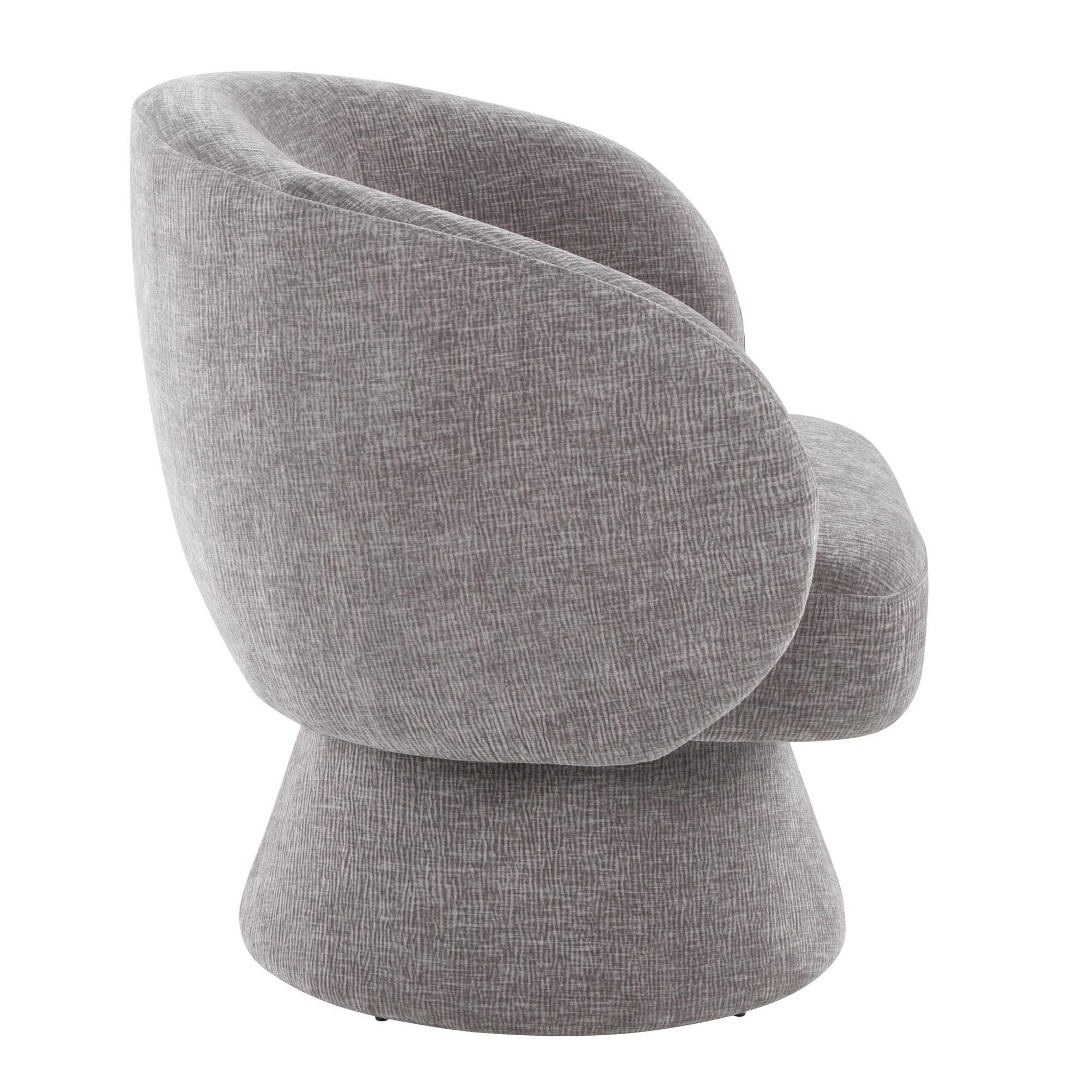 LumiSource Fran Swivel Accent Chair, Gray, large
