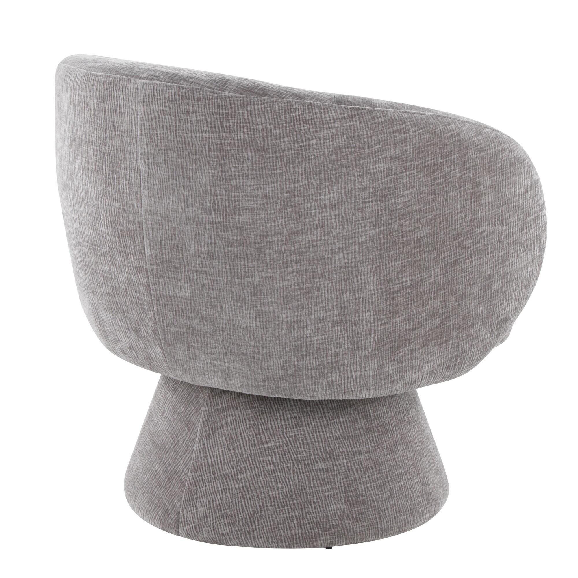 LumiSource Fran Swivel Accent Chair, Gray, large