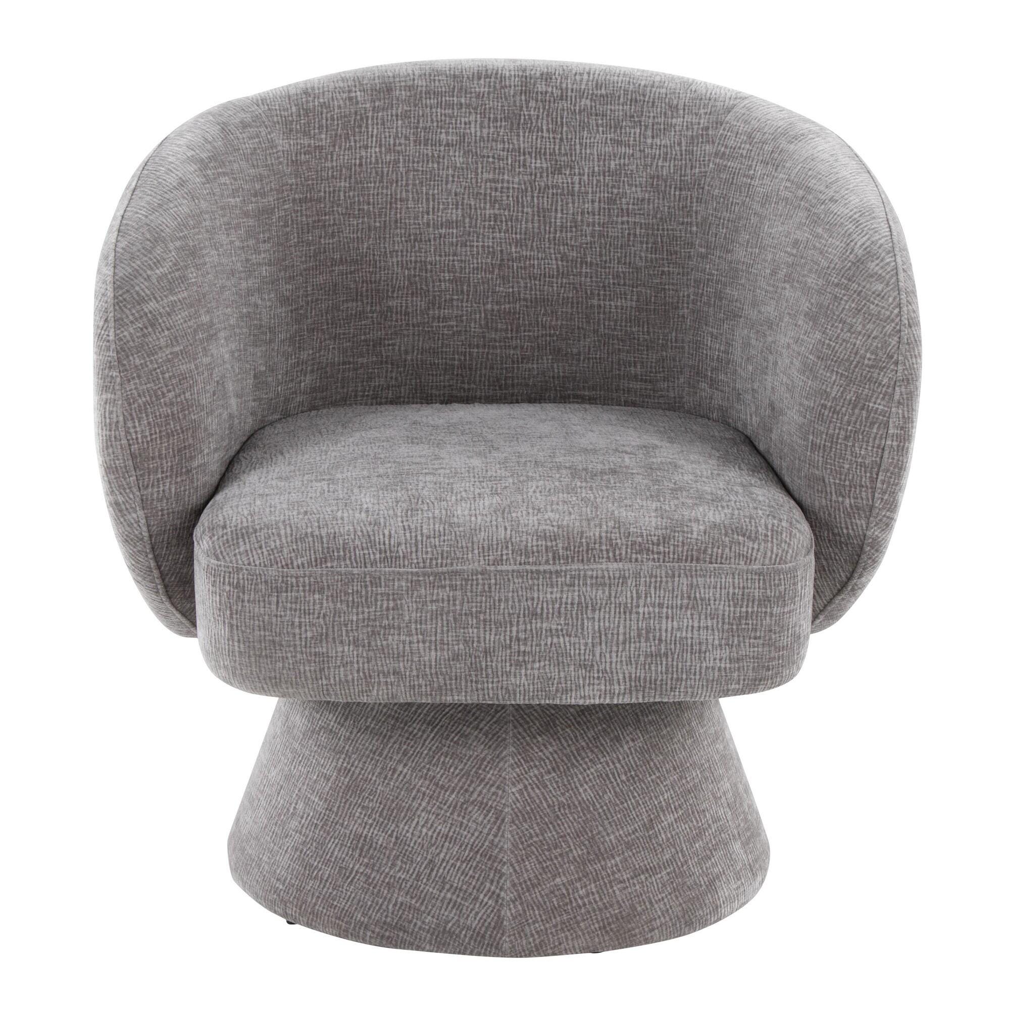 LumiSource Fran Swivel Accent Chair, Gray, large