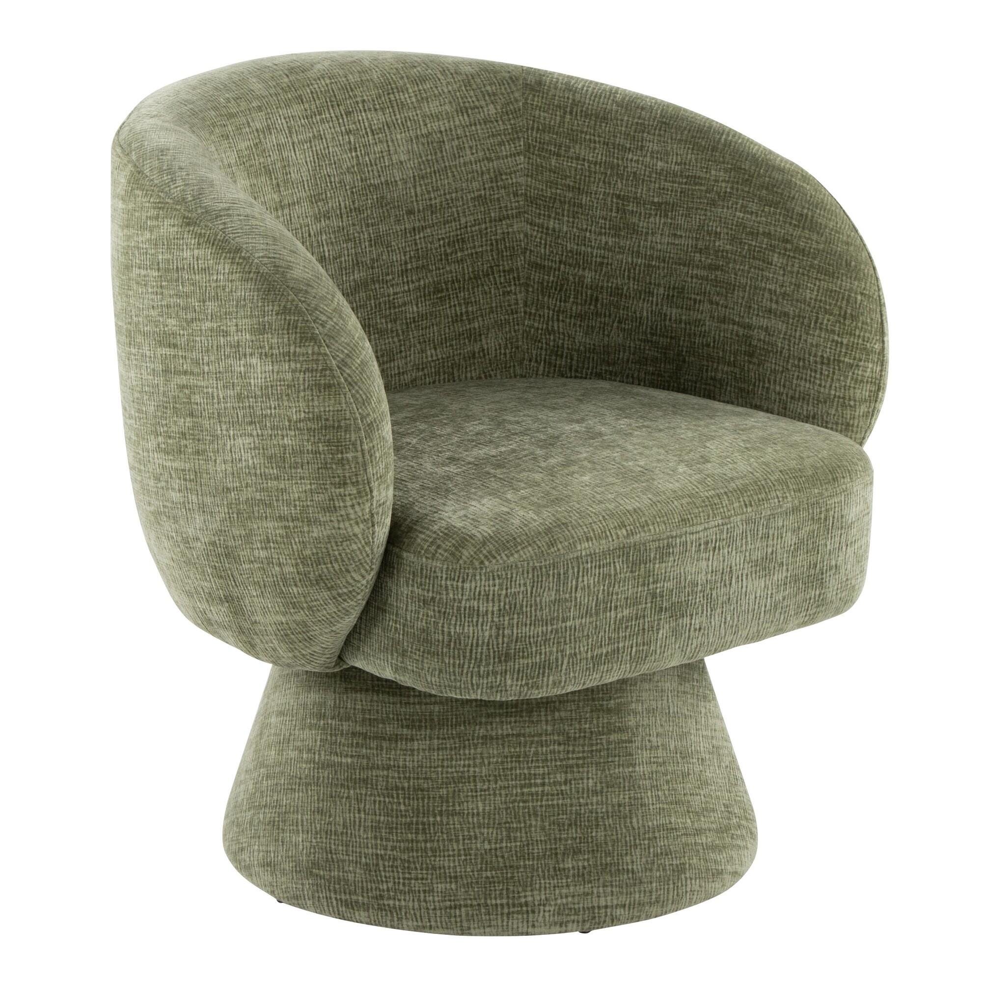 LumiSource Fran Swivel Accent Chair, Green, large