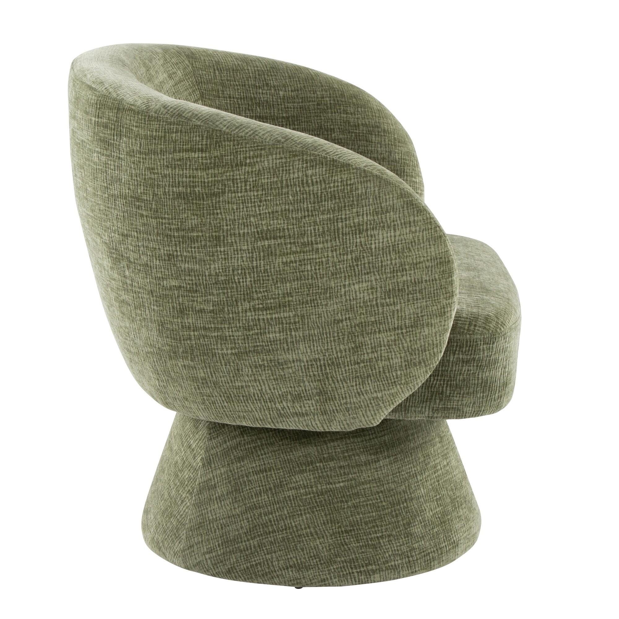 LumiSource Fran Swivel Accent Chair, Green, large