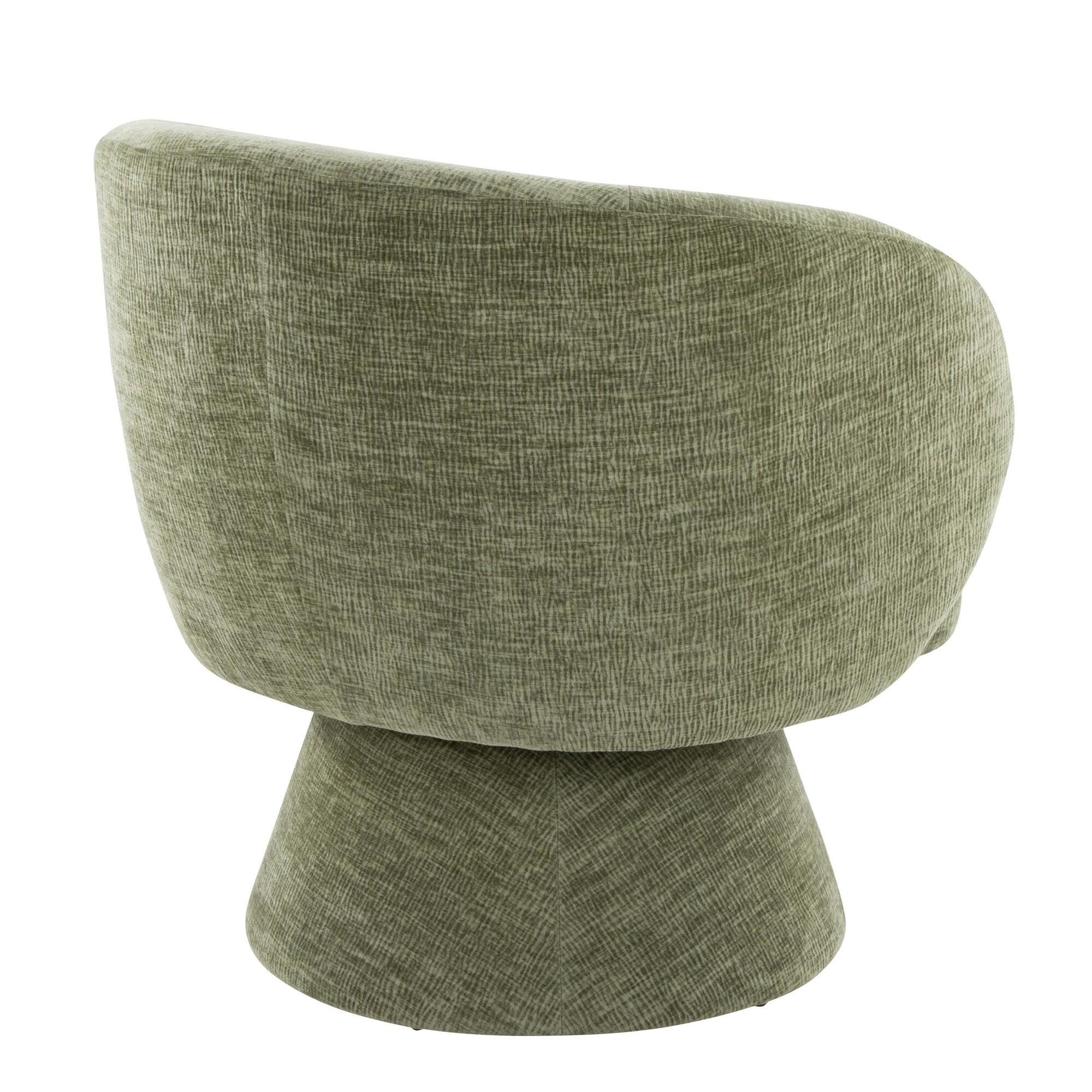 LumiSource Fran Swivel Accent Chair, Green, large