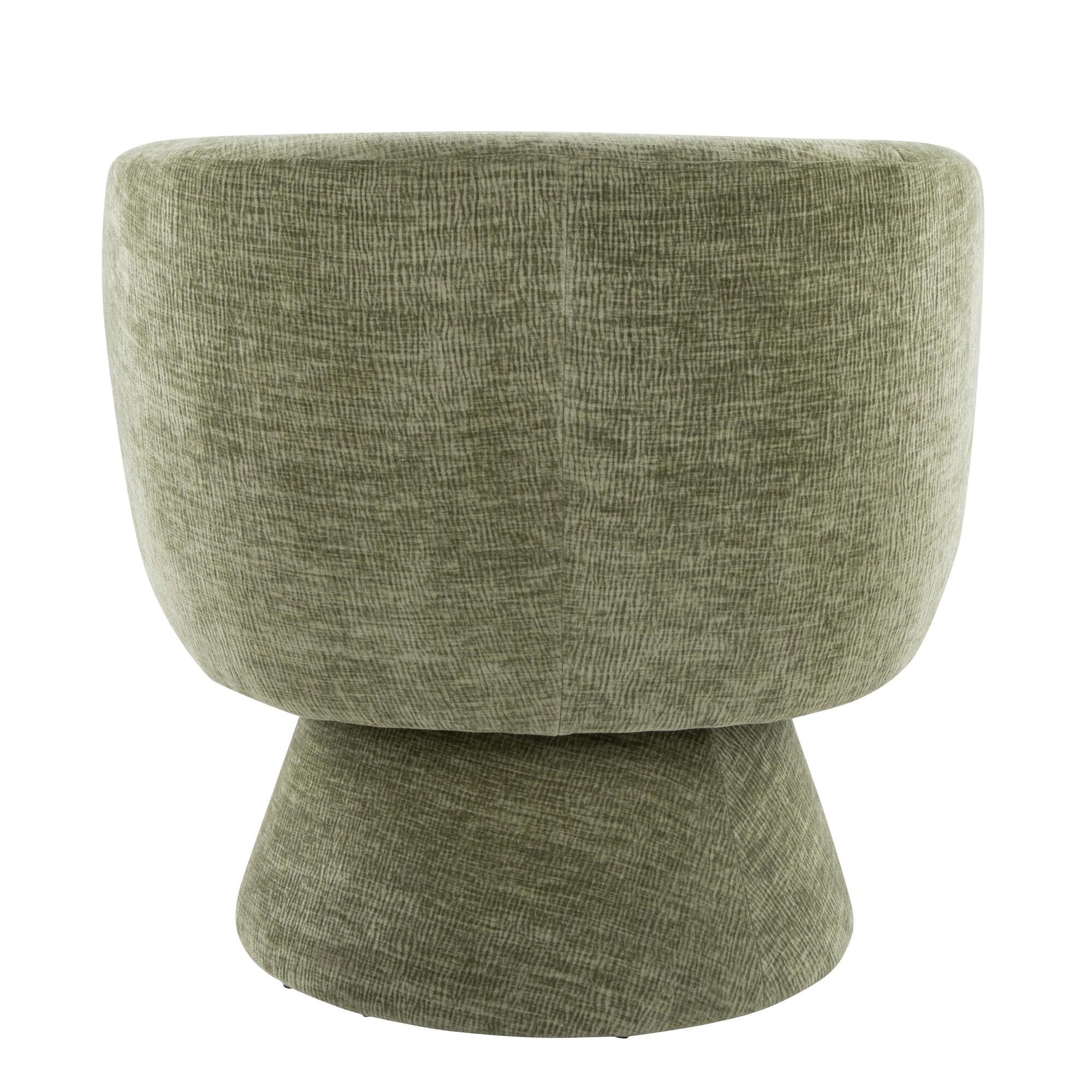 LumiSource Fran Swivel Accent Chair, Green, large