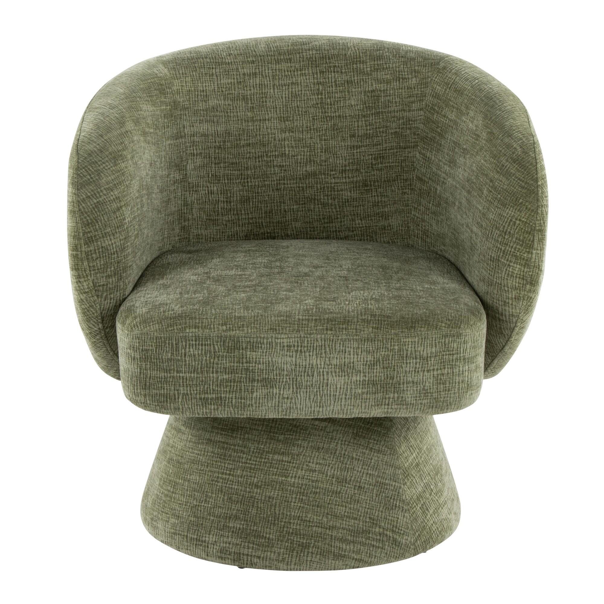 LumiSource Fran Swivel Accent Chair, Green, large