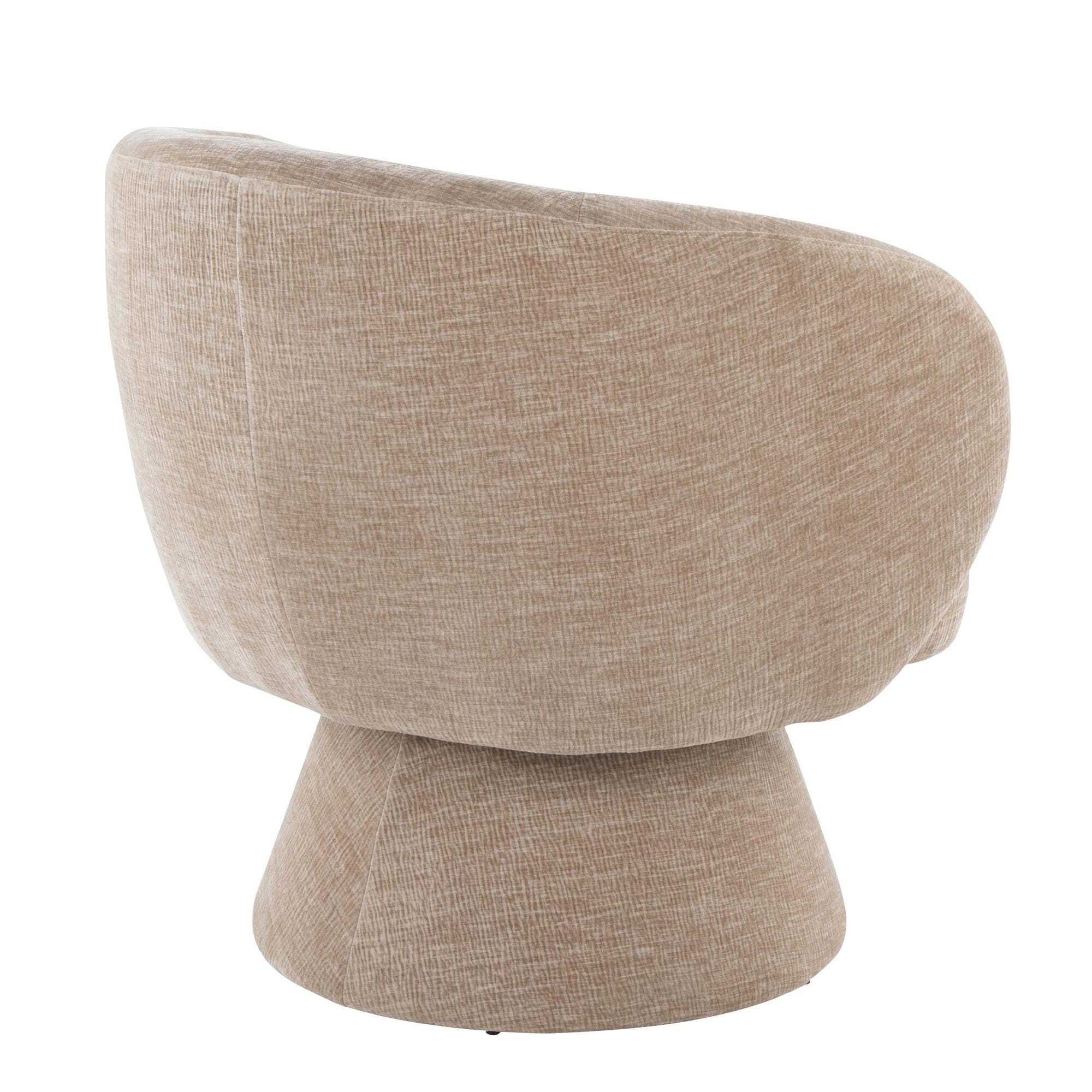 LumiSource Fran Swivel Accent Chair, Light Brown, large