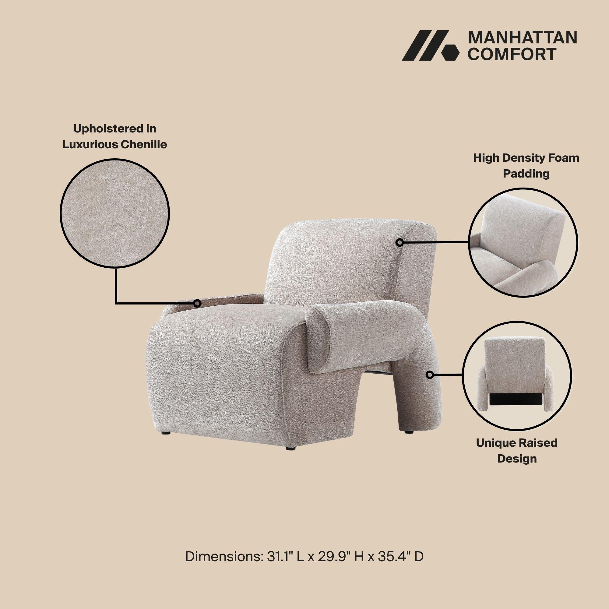 Manhattan Comfort Verandah Accent Chair, Beige, large