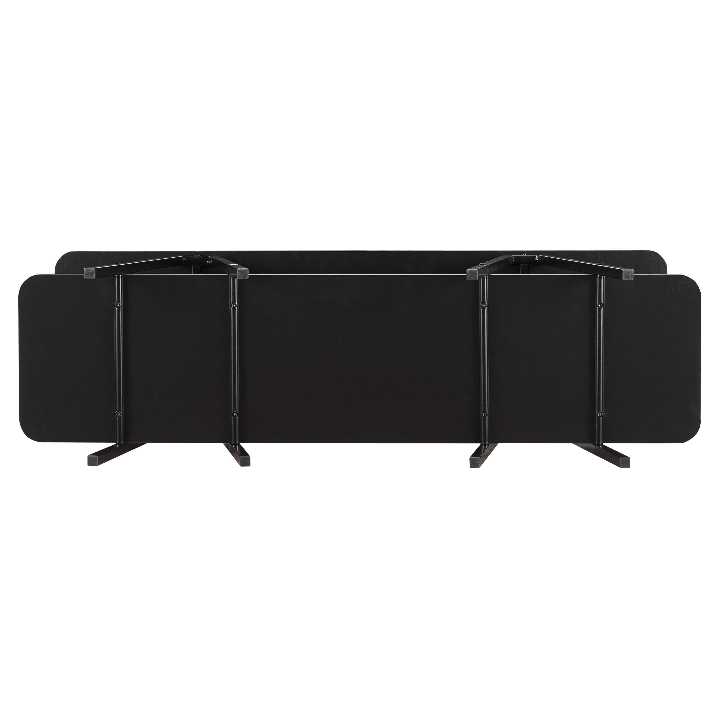 Manhattan Comfort Celine Solid Console Table, Black, large