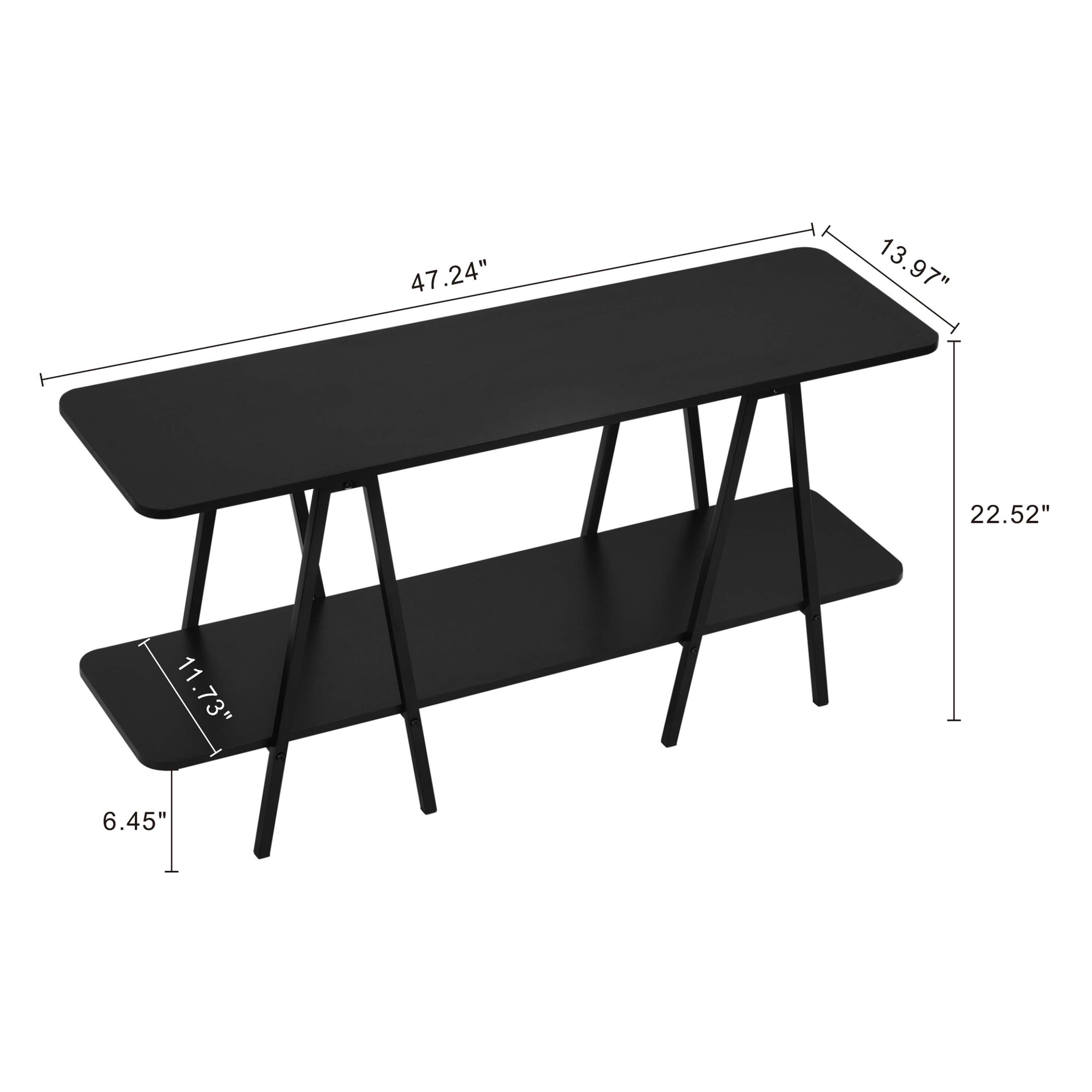 Manhattan Comfort Celine Solid Console Table, Black, large