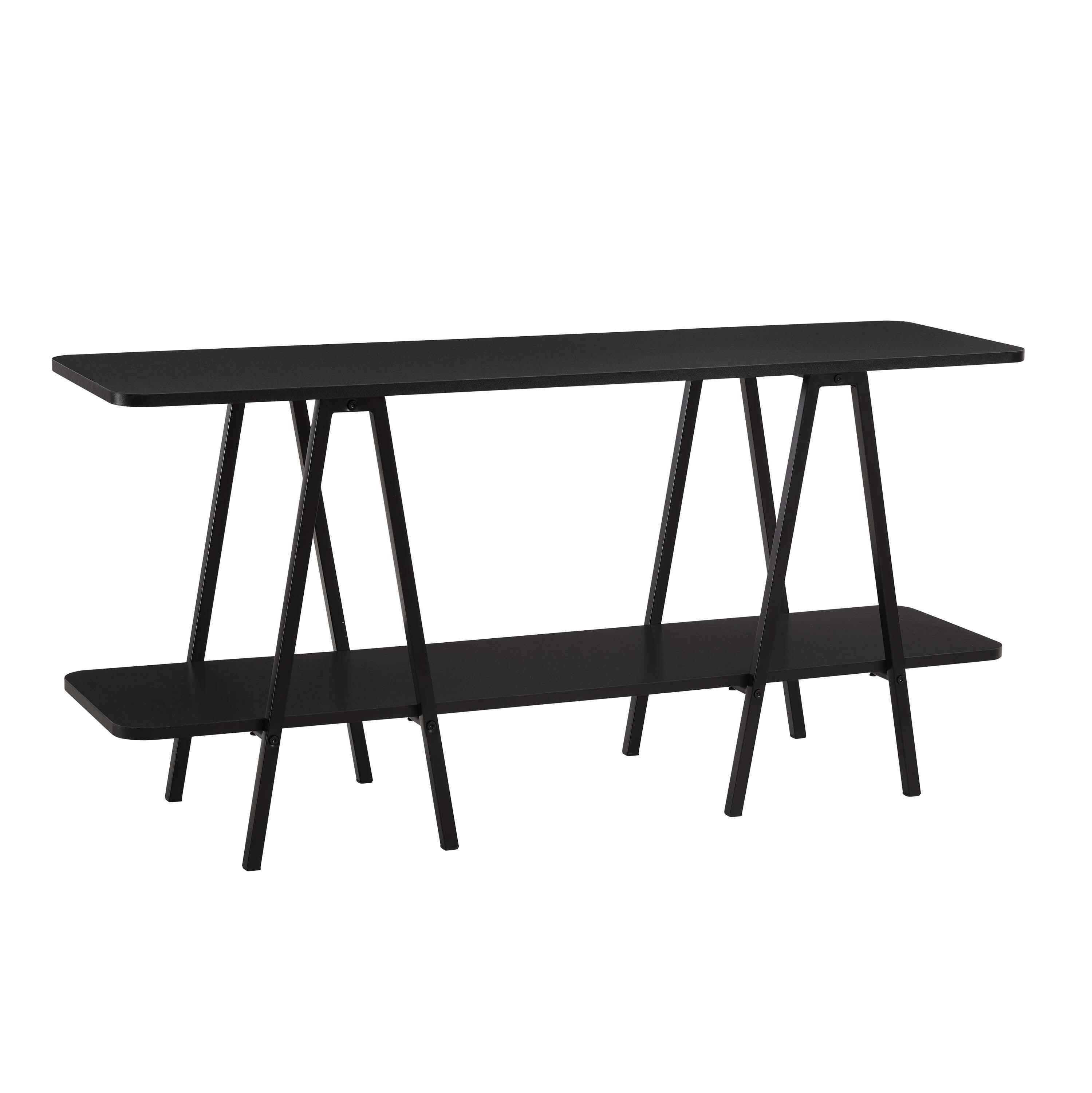 Manhattan Comfort Celine Solid Console Table, Black, large