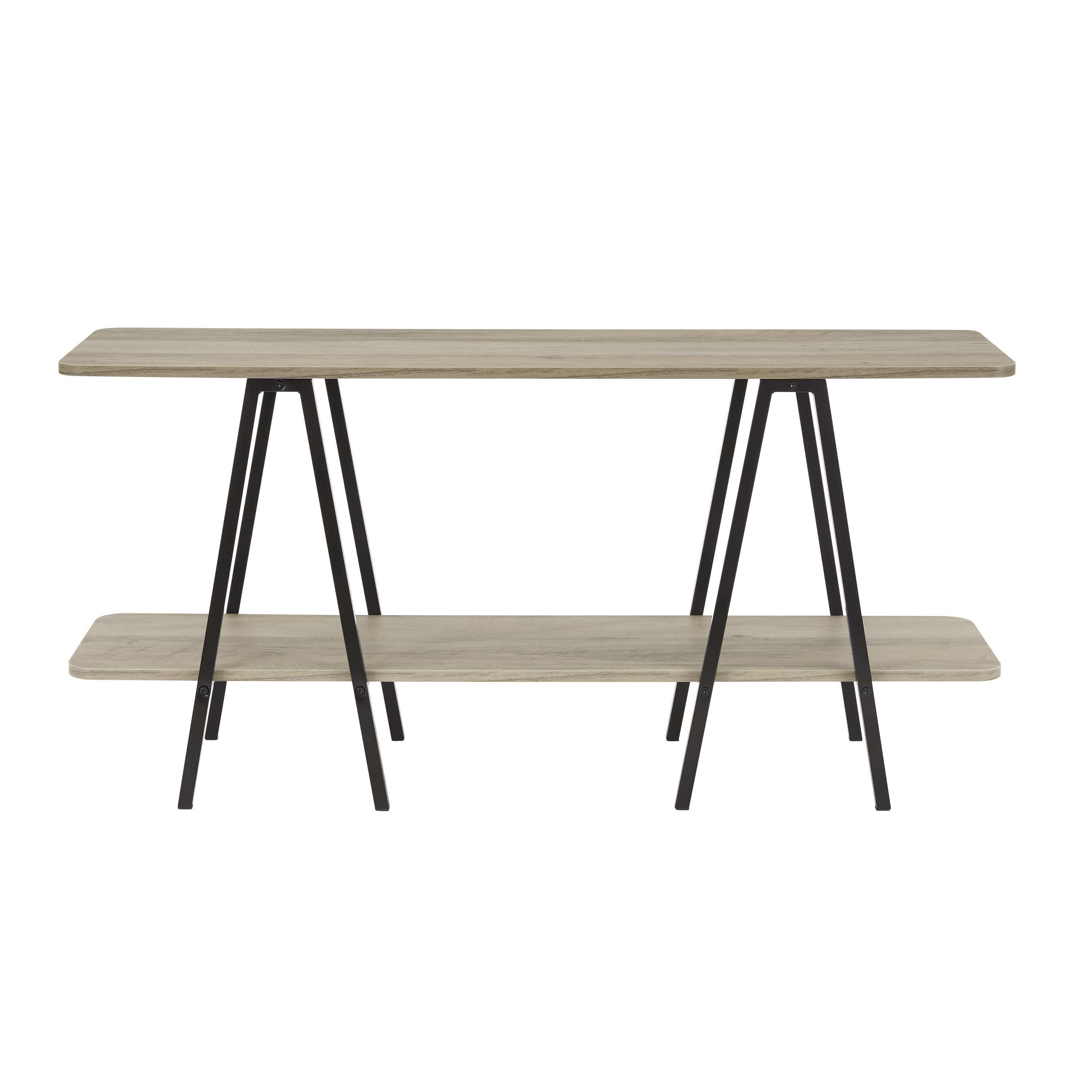 Manhattan Comfort Celine Solid Console Table, Rustic Gray, large