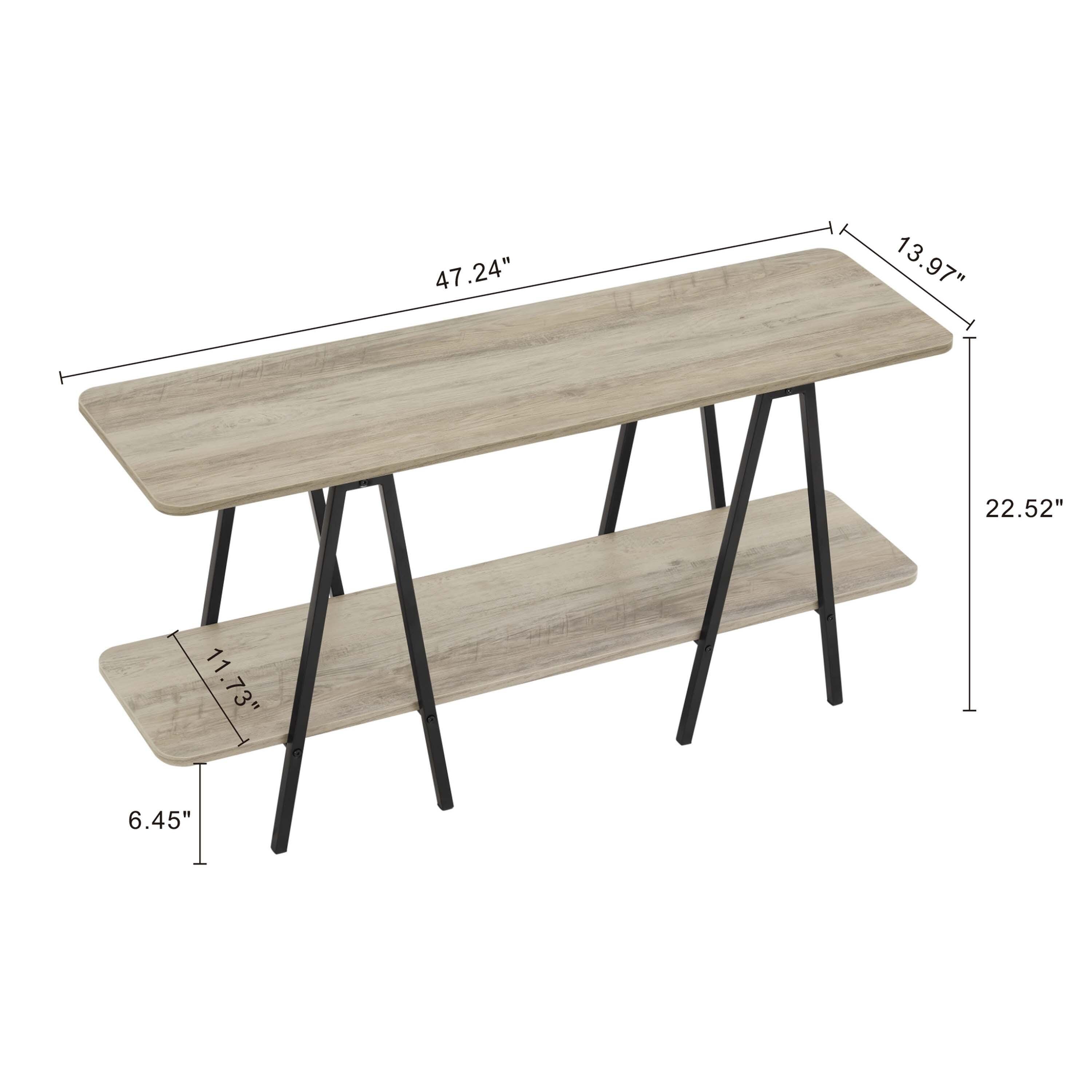 Manhattan Comfort Celine Solid Console Table, Rustic Gray, large