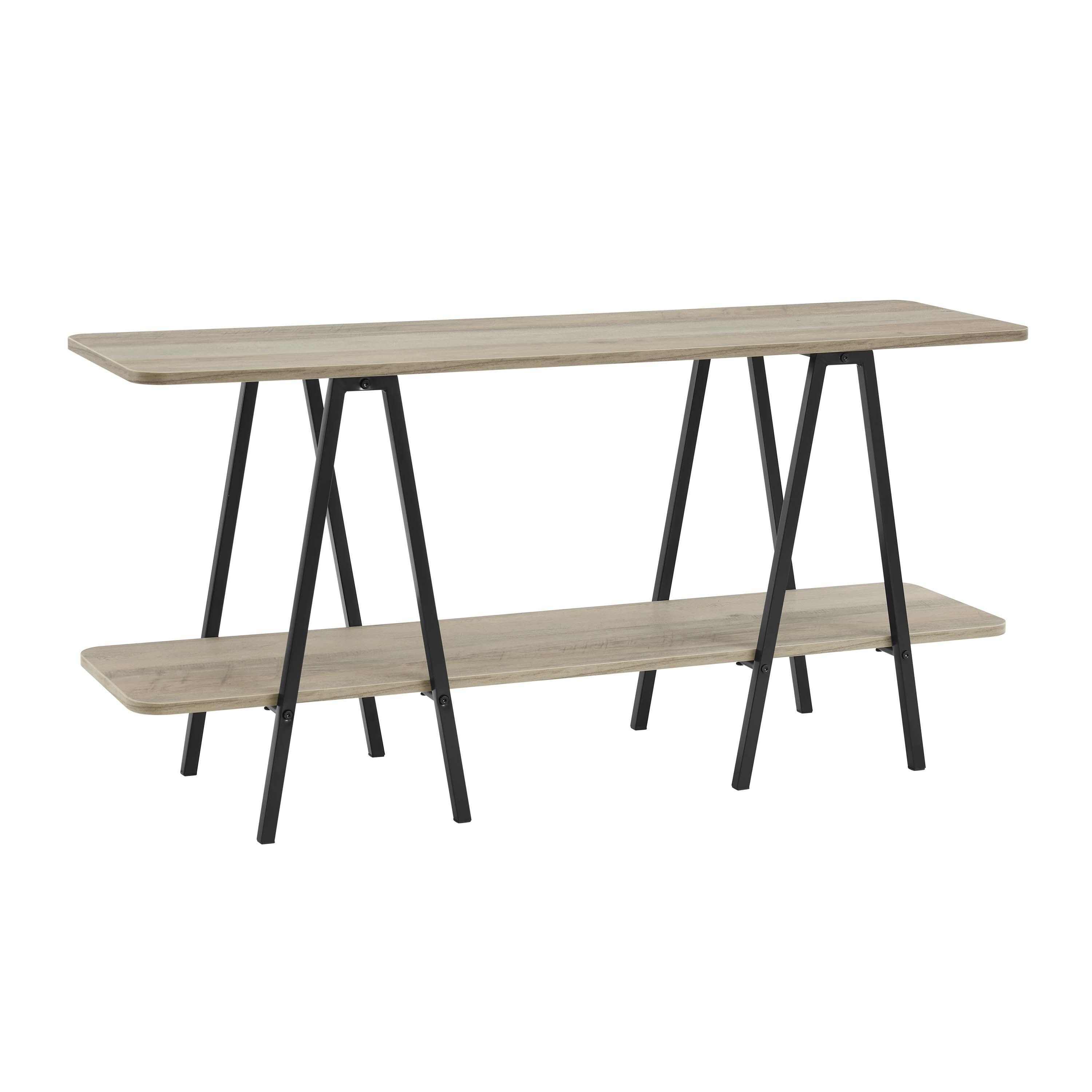 Manhattan Comfort Celine Solid Console Table, Rustic Gray, large
