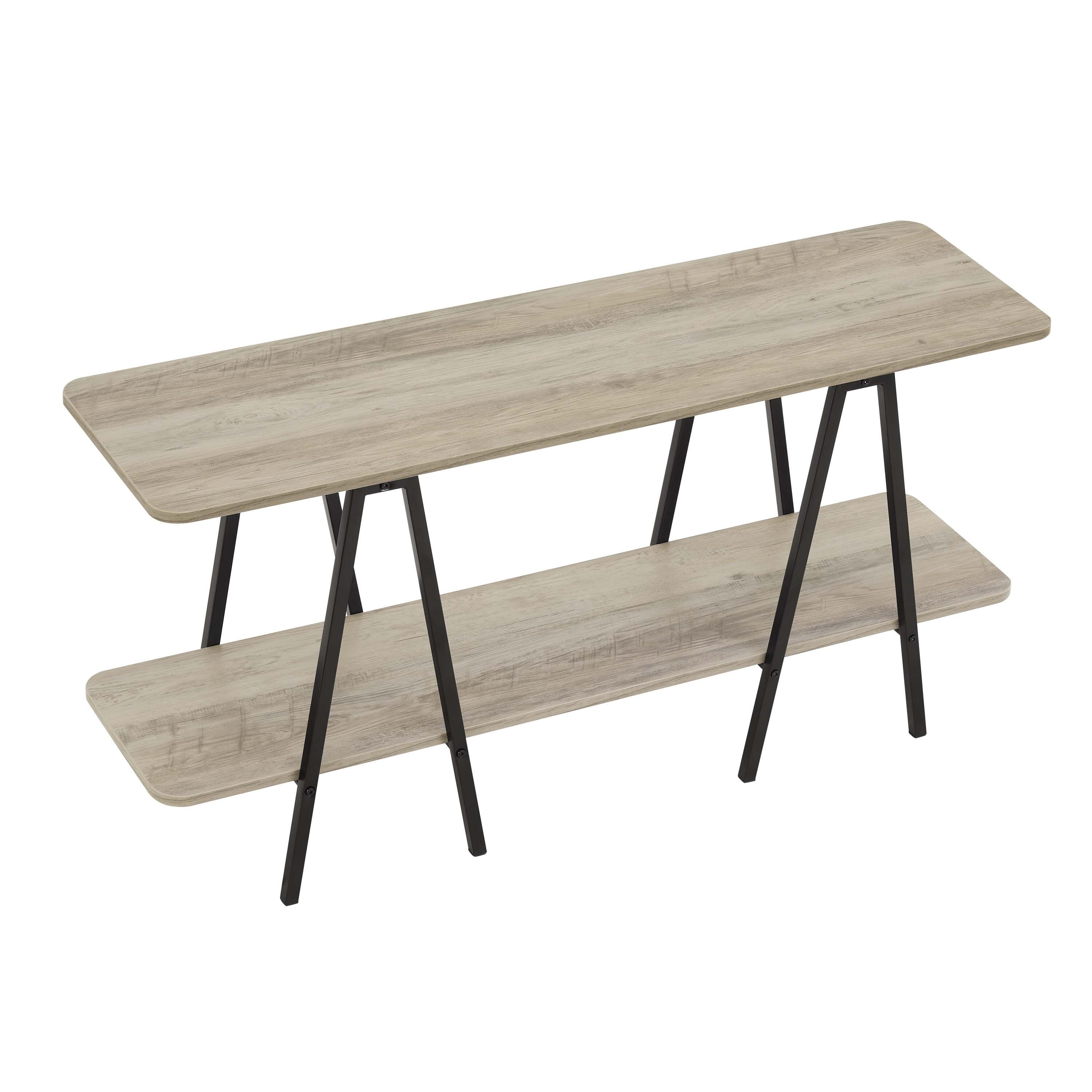 Manhattan Comfort Celine Solid Console Table, Rustic Gray, large