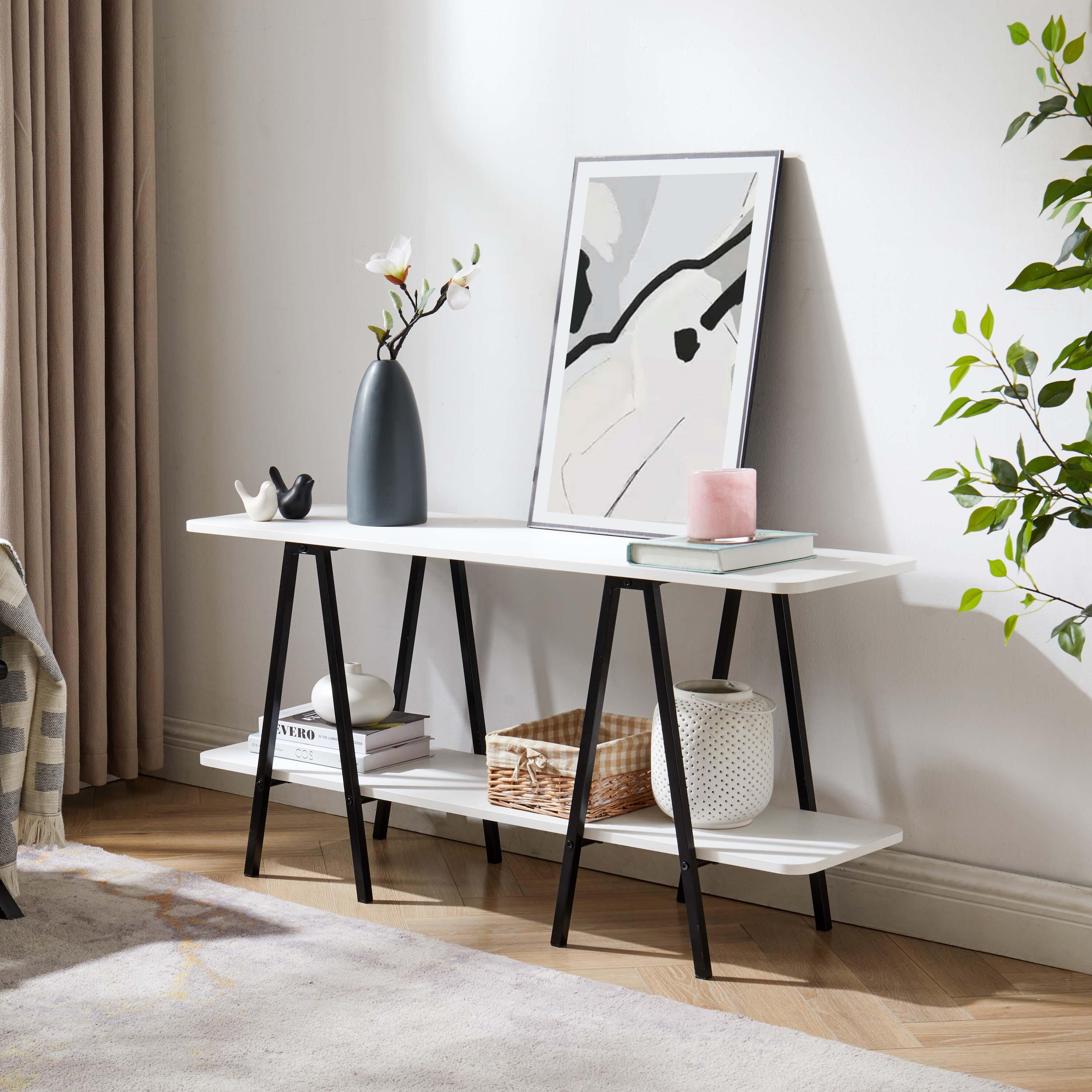 Manhattan Comfort Celine Solid Console Table, White, rollover
